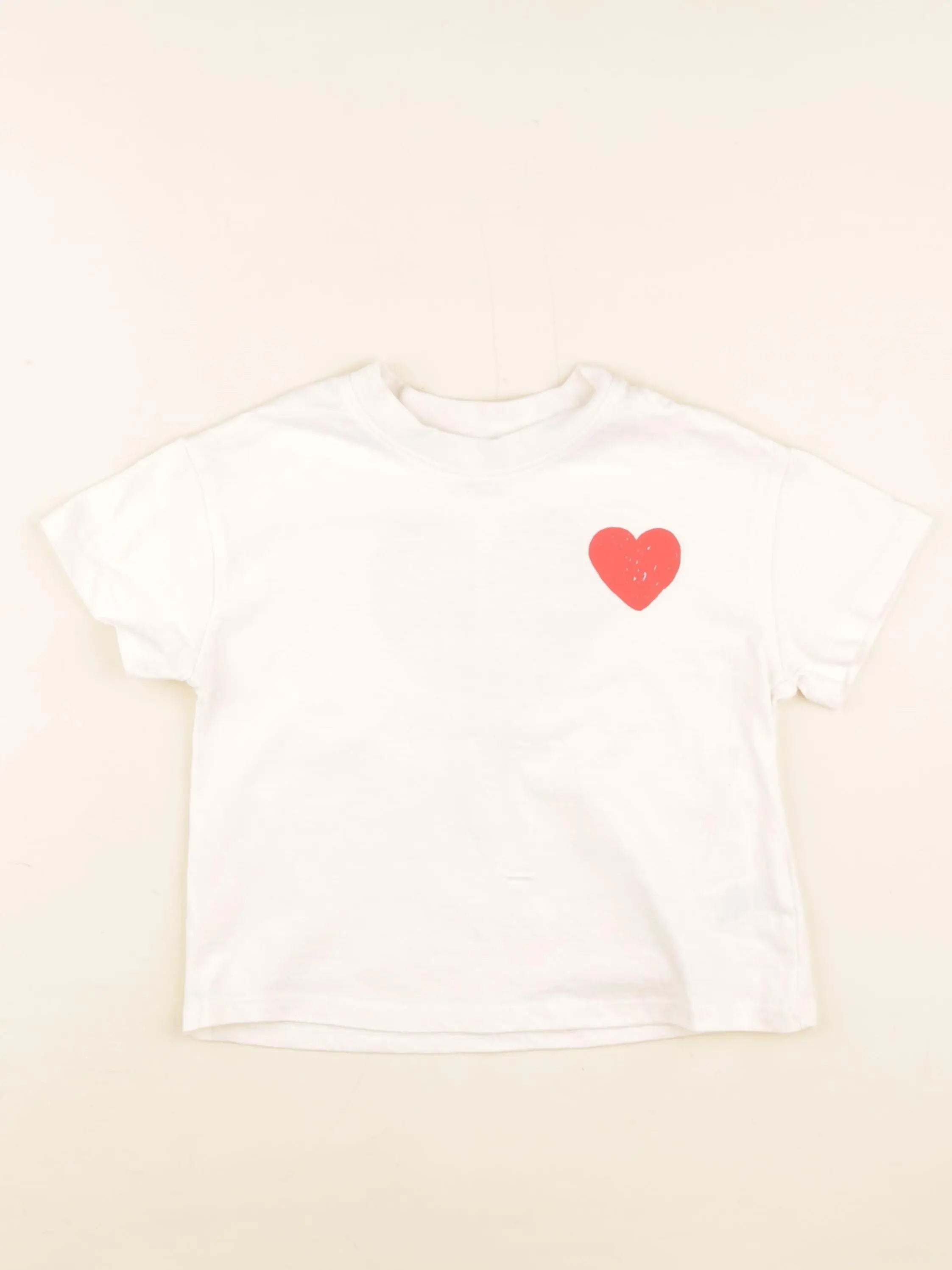 Next - tee-shirt beige, rouge - 2/3 ans