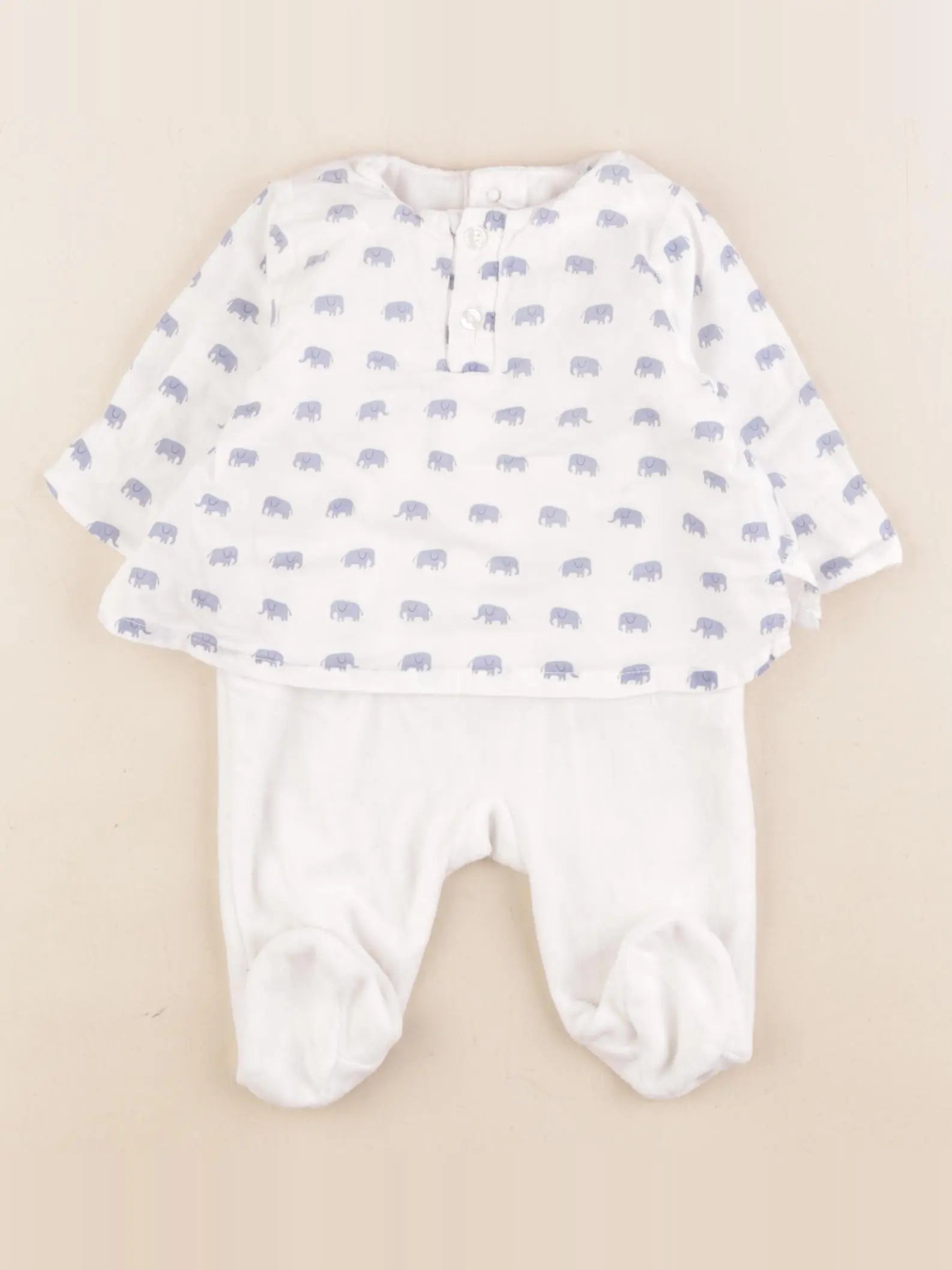 Boutchou - pyjama velours bleu - 1 mois
