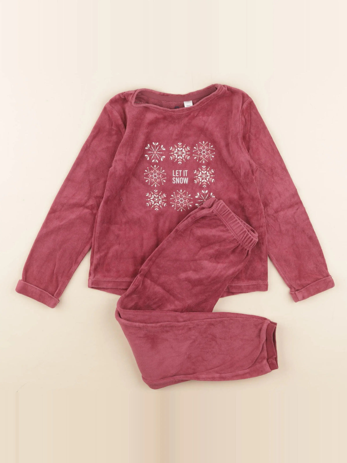 Okaidi - pyjama velours rose - 5 ans