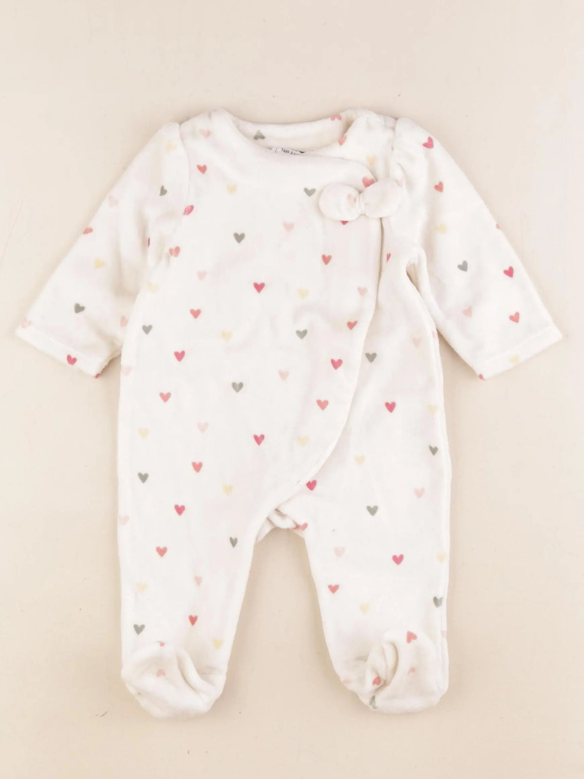 Tape à l'oeil - pyjama velours multicolore - 3 mois