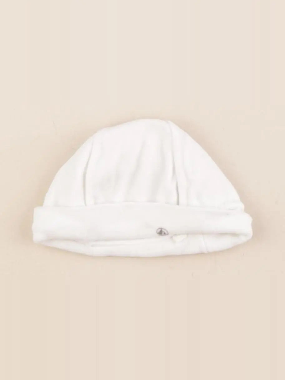 Petit Bateau - bonnet de naissance blanc - 1 mois