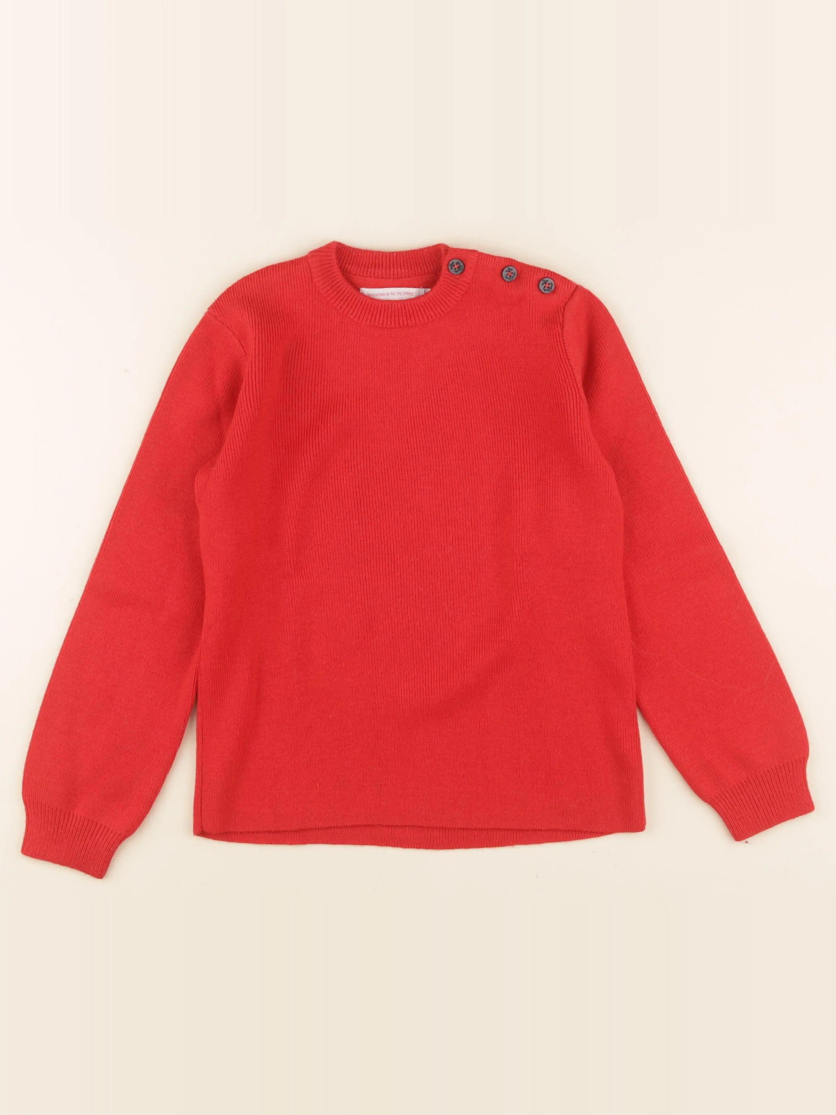 Monoprix - pull rouge - 8 ans