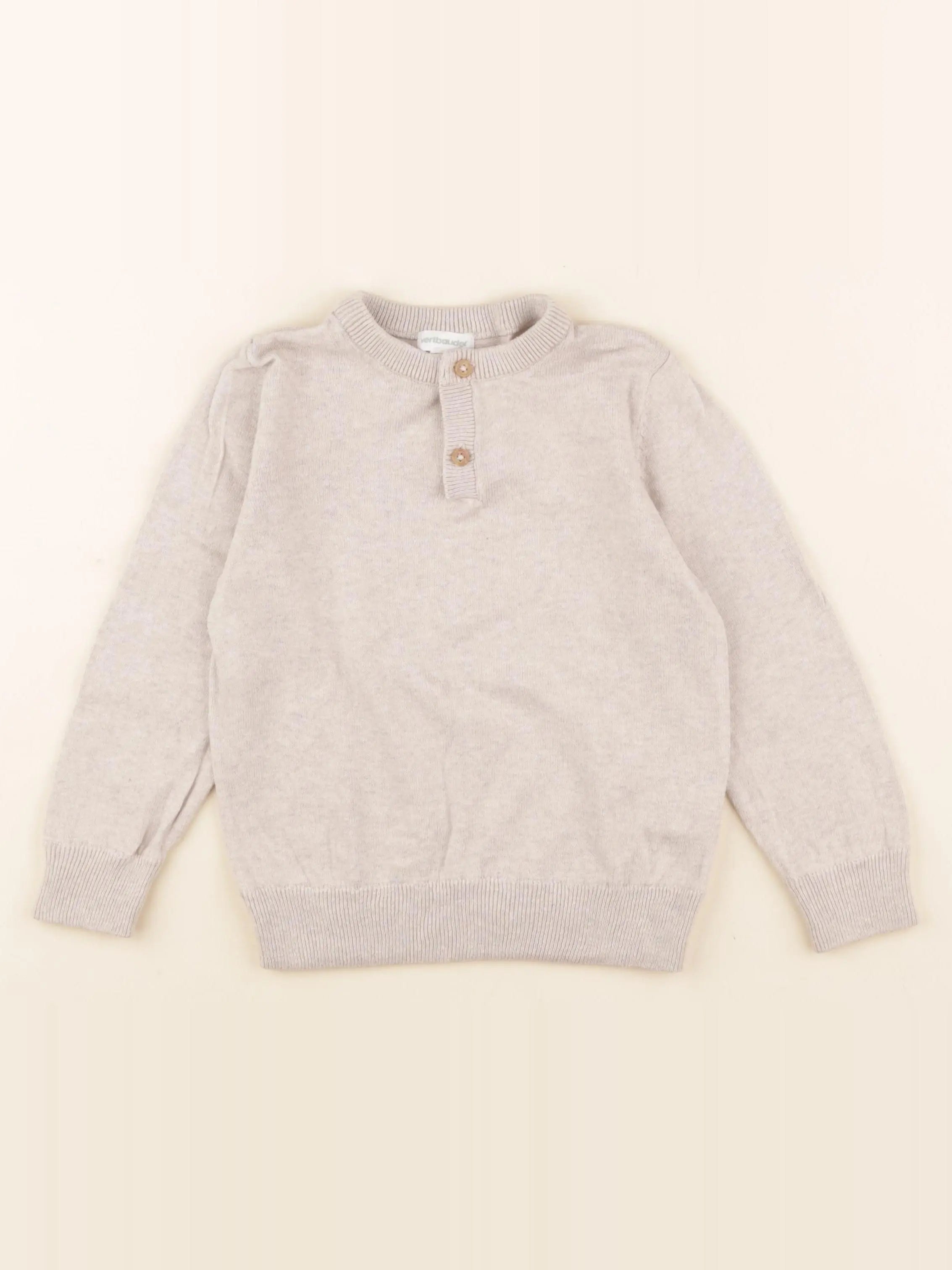 Vertbaudet - pull beige - 4 ans