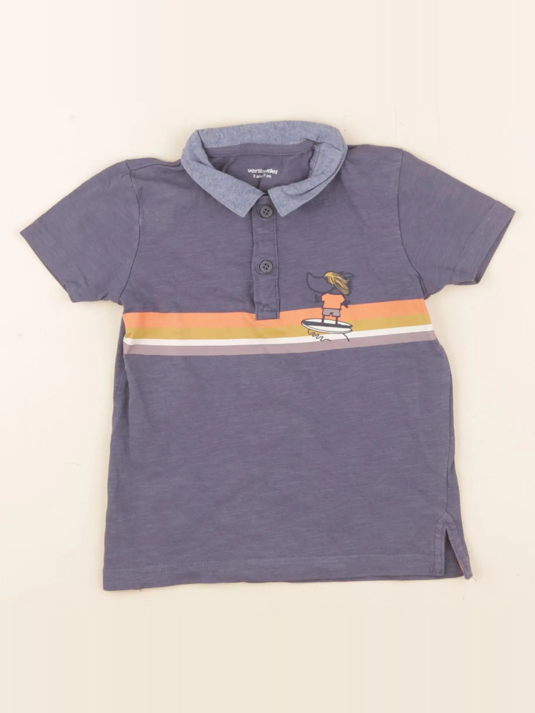 Vertbaudet - polo bleu - 3 ans