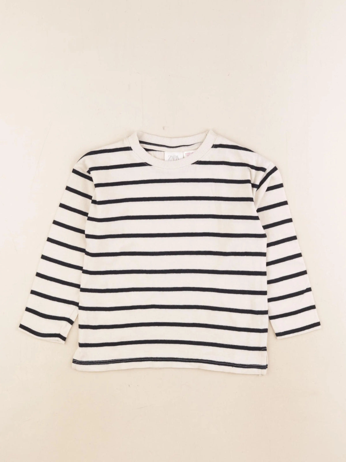 Zara - tee-shirt beige, bleu - 18/24 mois