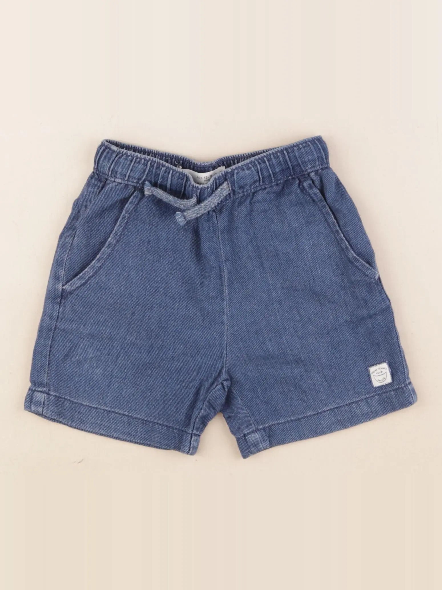Zara - short bleu - 12/18 mois