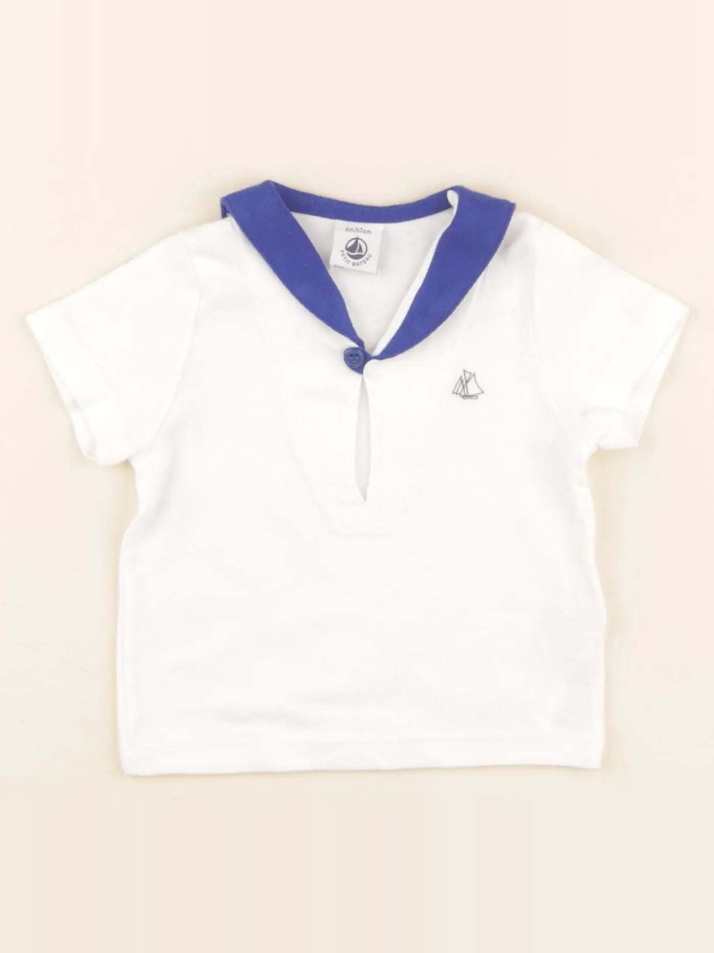 Petit Bateau - tee-shirt blanc - 6 mois