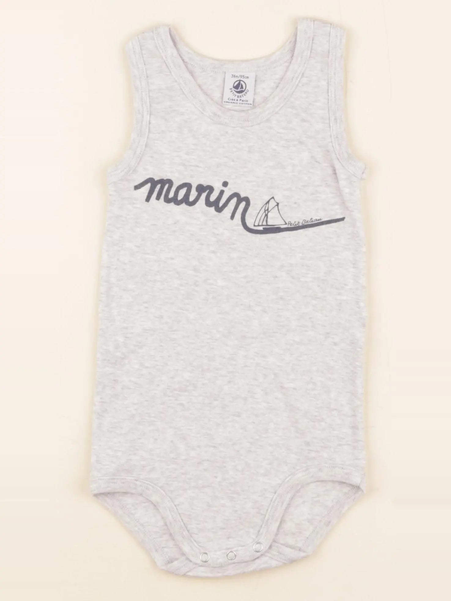 Petit Bateau - body gris - 3 ans