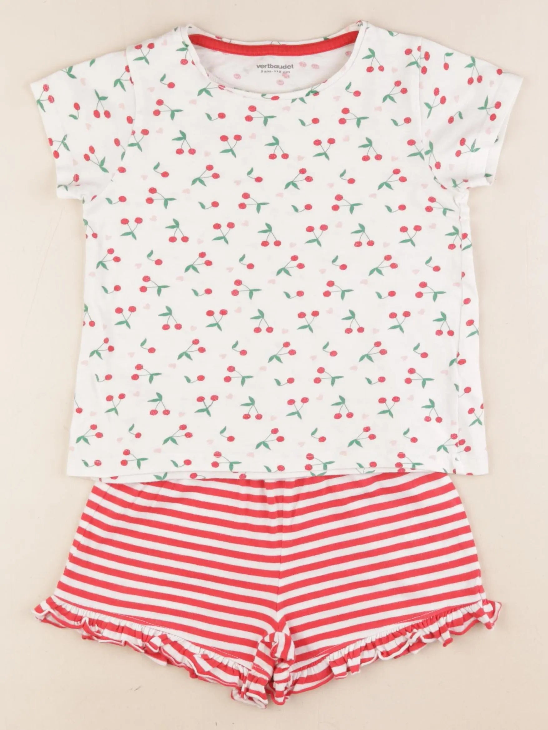 Vertbaudet - pyjama coton rouge - 5 ans