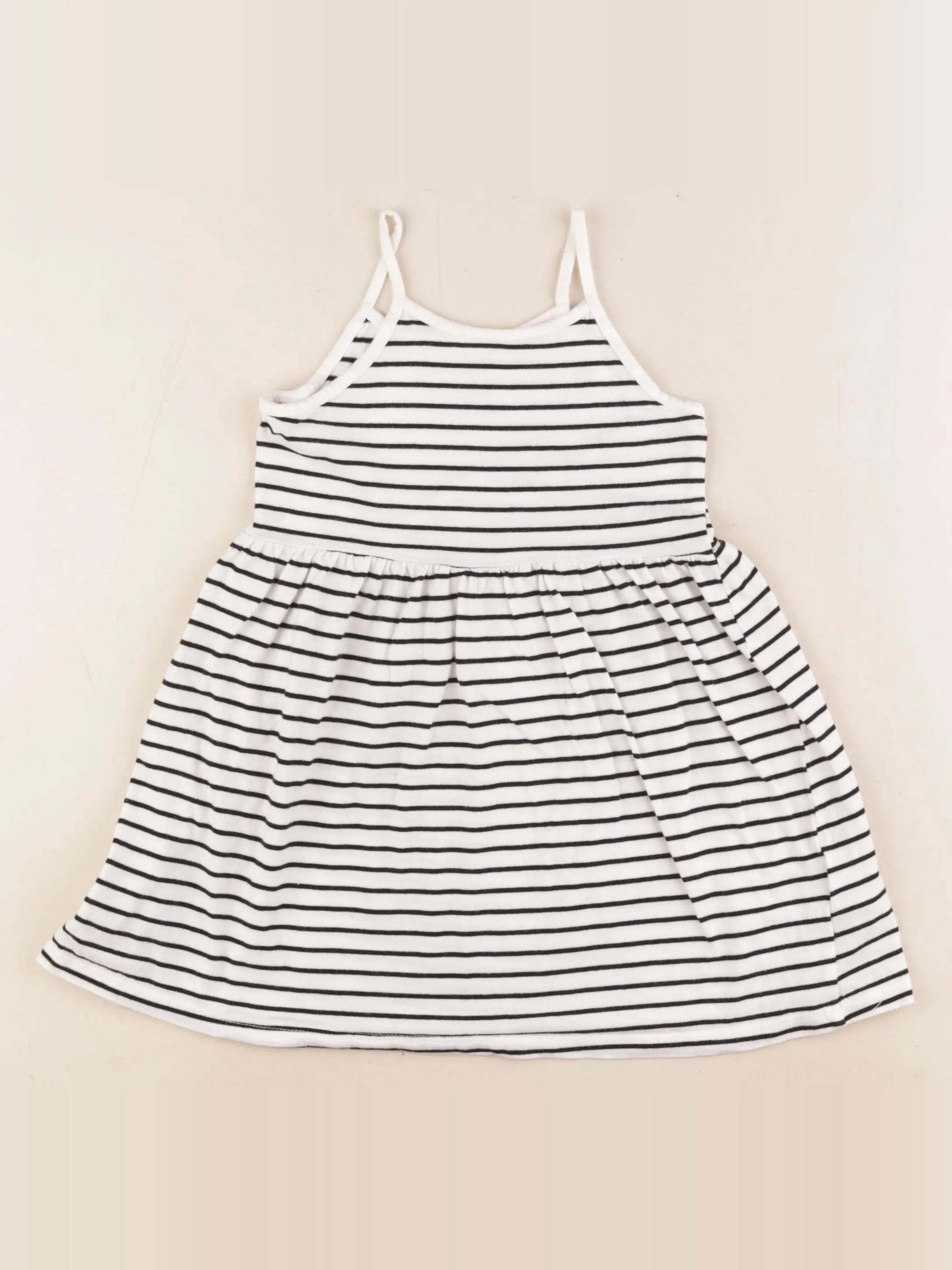 H&M - robe blanc, bleu - 2/4 ans