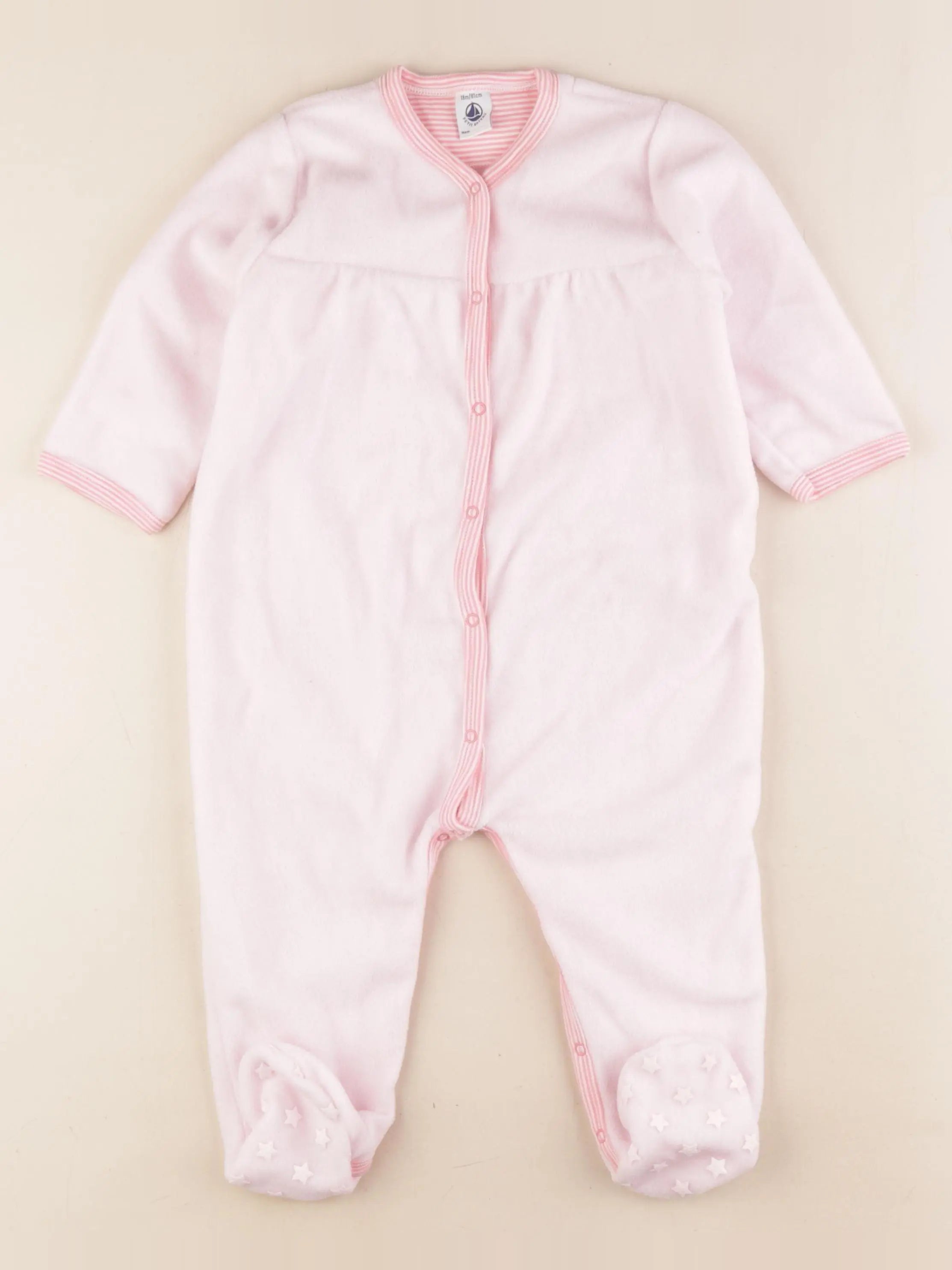 Petit Bateau - pyjama velours rose - 18 mois