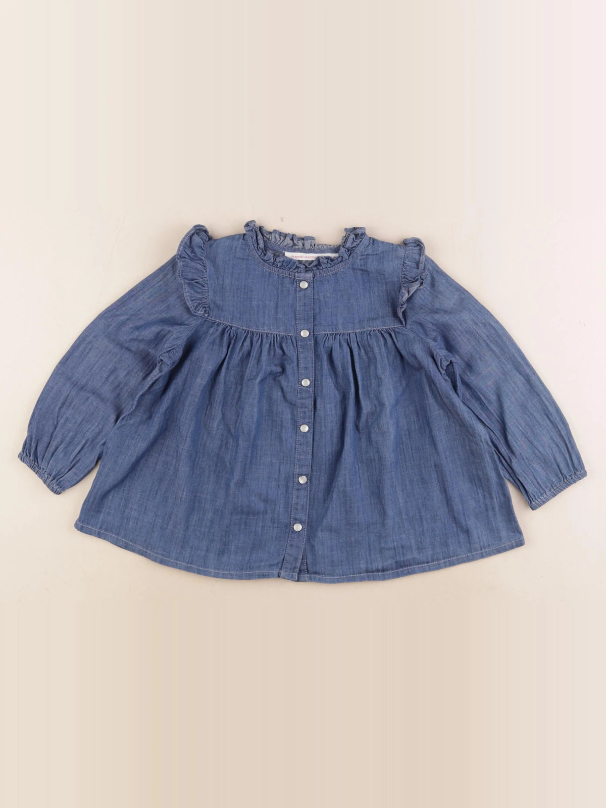 Monoprix - blouse bleu - 3 ans