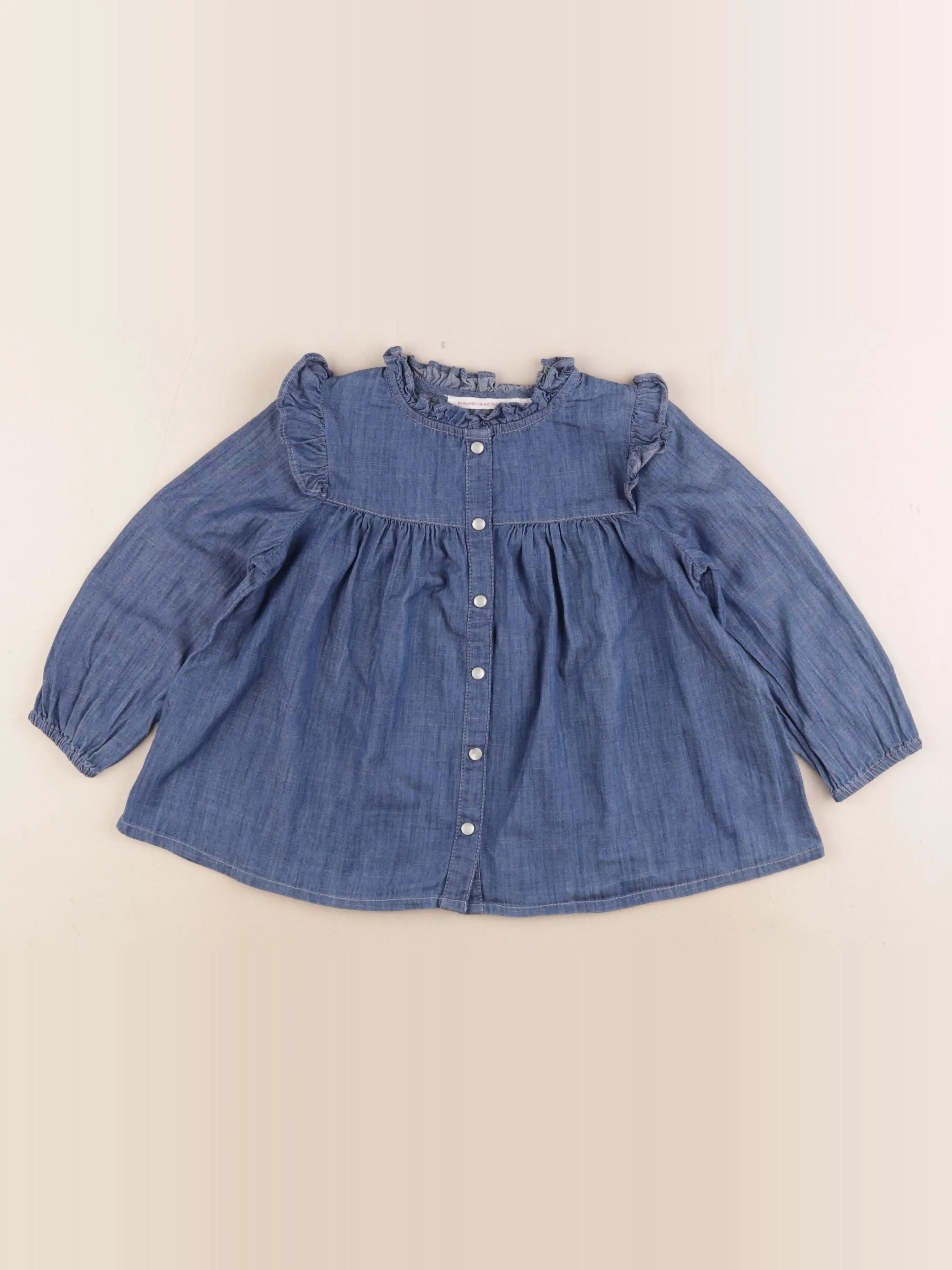 Monoprix - blouse bleu - 3 ans