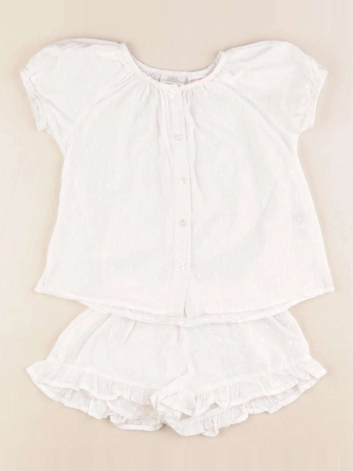 Zara - pyjama coton blanc - 2/3 ans