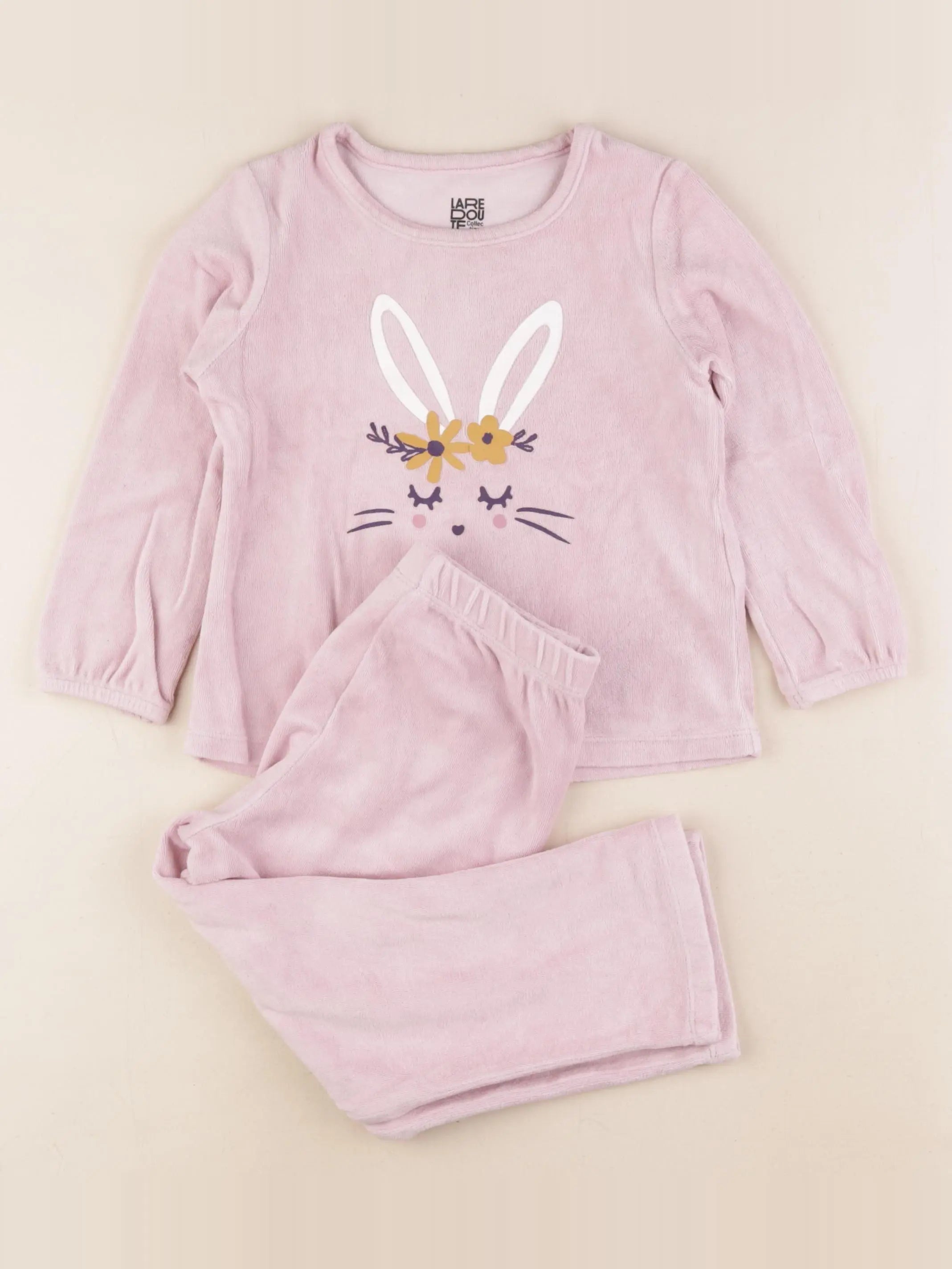 La Redoute - pyjama velours rose - 4 ans