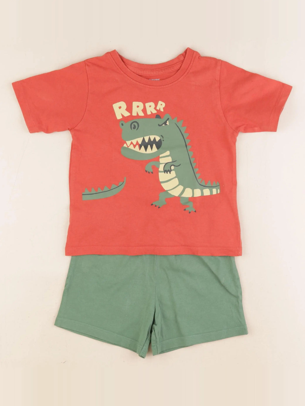 Vertbaudet - pyjama coton vert, rouge - 3 ans