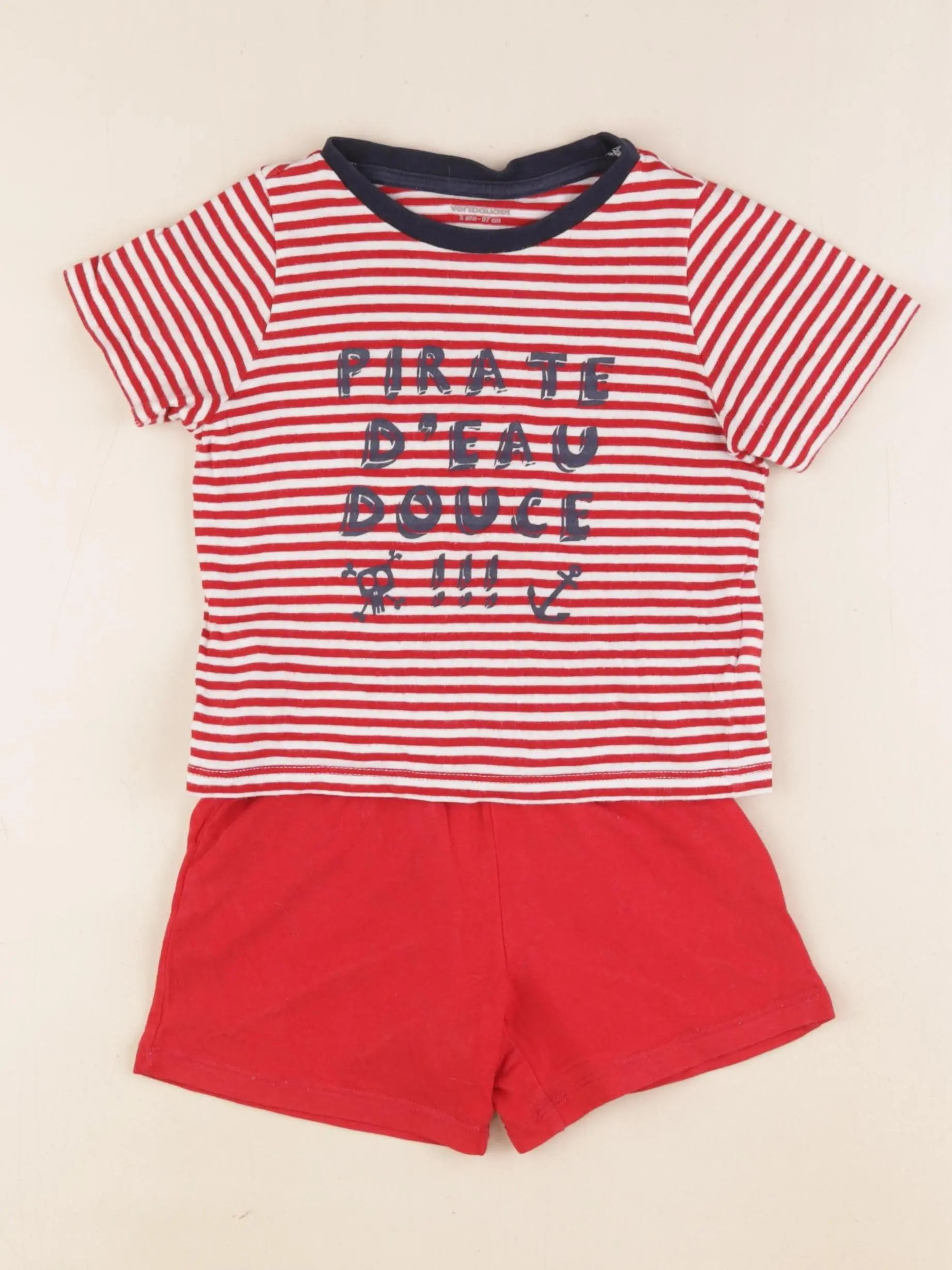 Vertbaudet - pyjama coton rouge - 3 ans