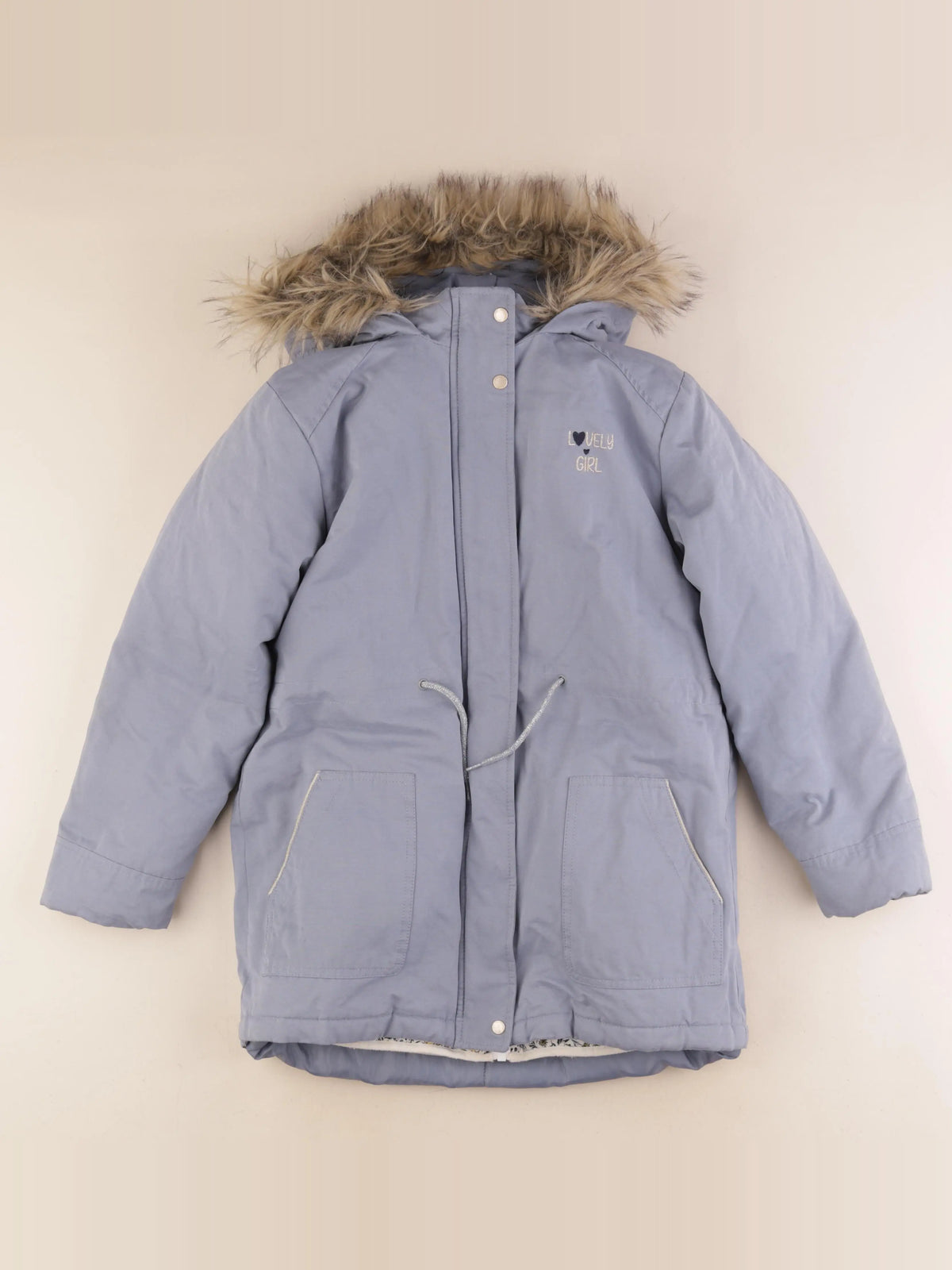 Vertbaudet - parka doublure amovible bleu - 12 ans