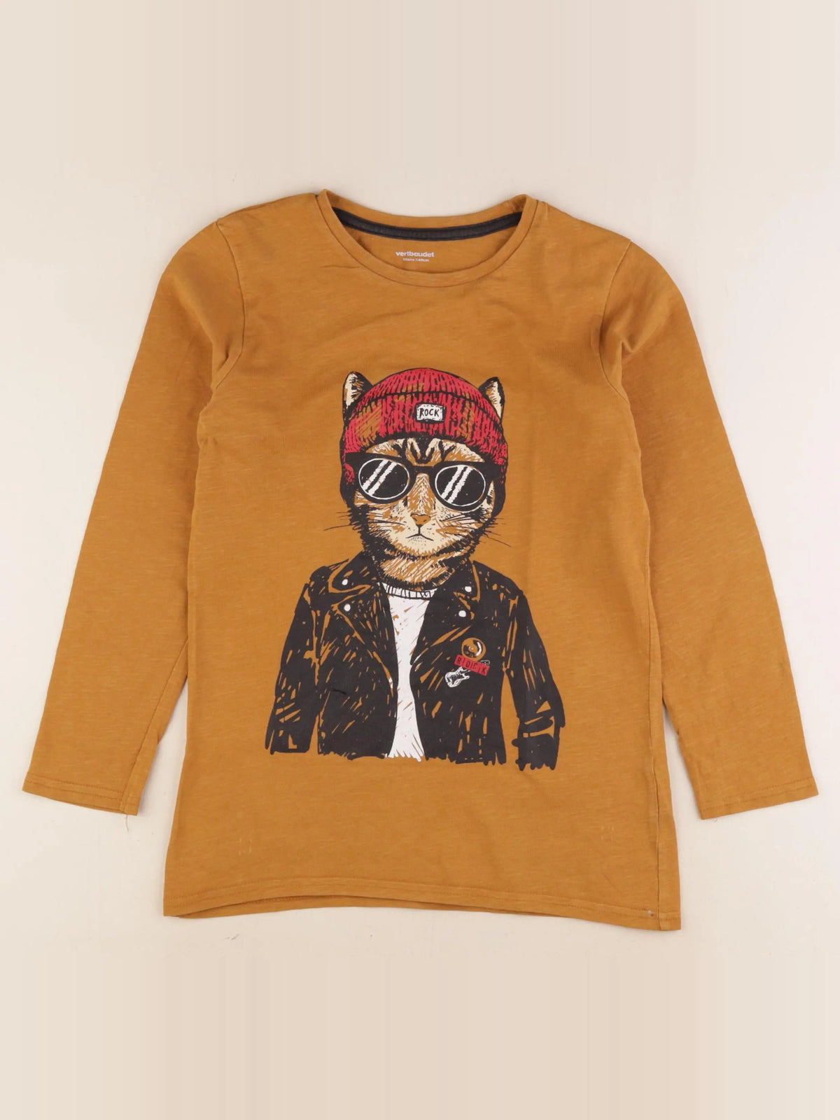 Vertbaudet - tee-shirt marron - 10 ans