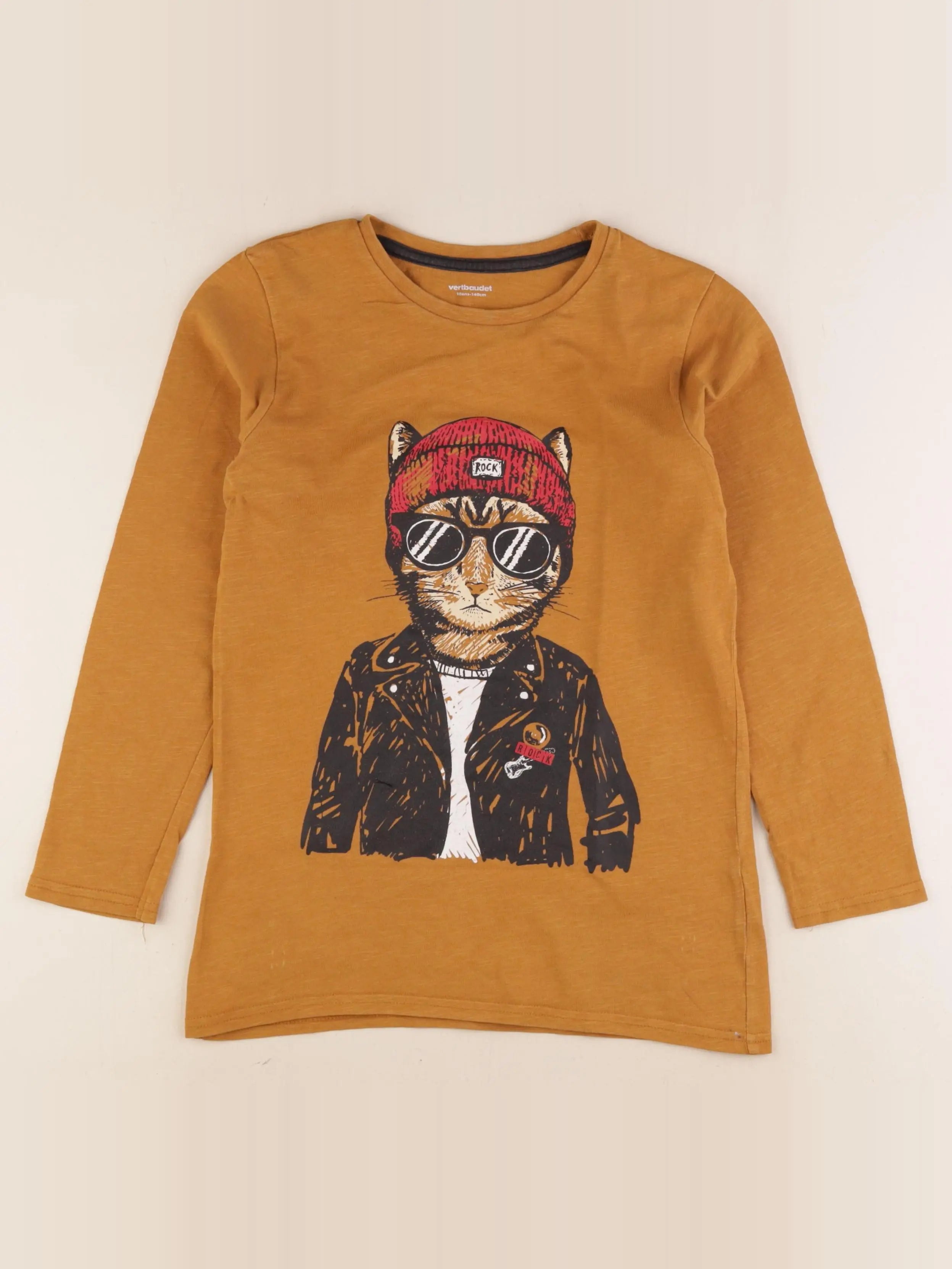 Vertbaudet - tee-shirt marron - 10 ans