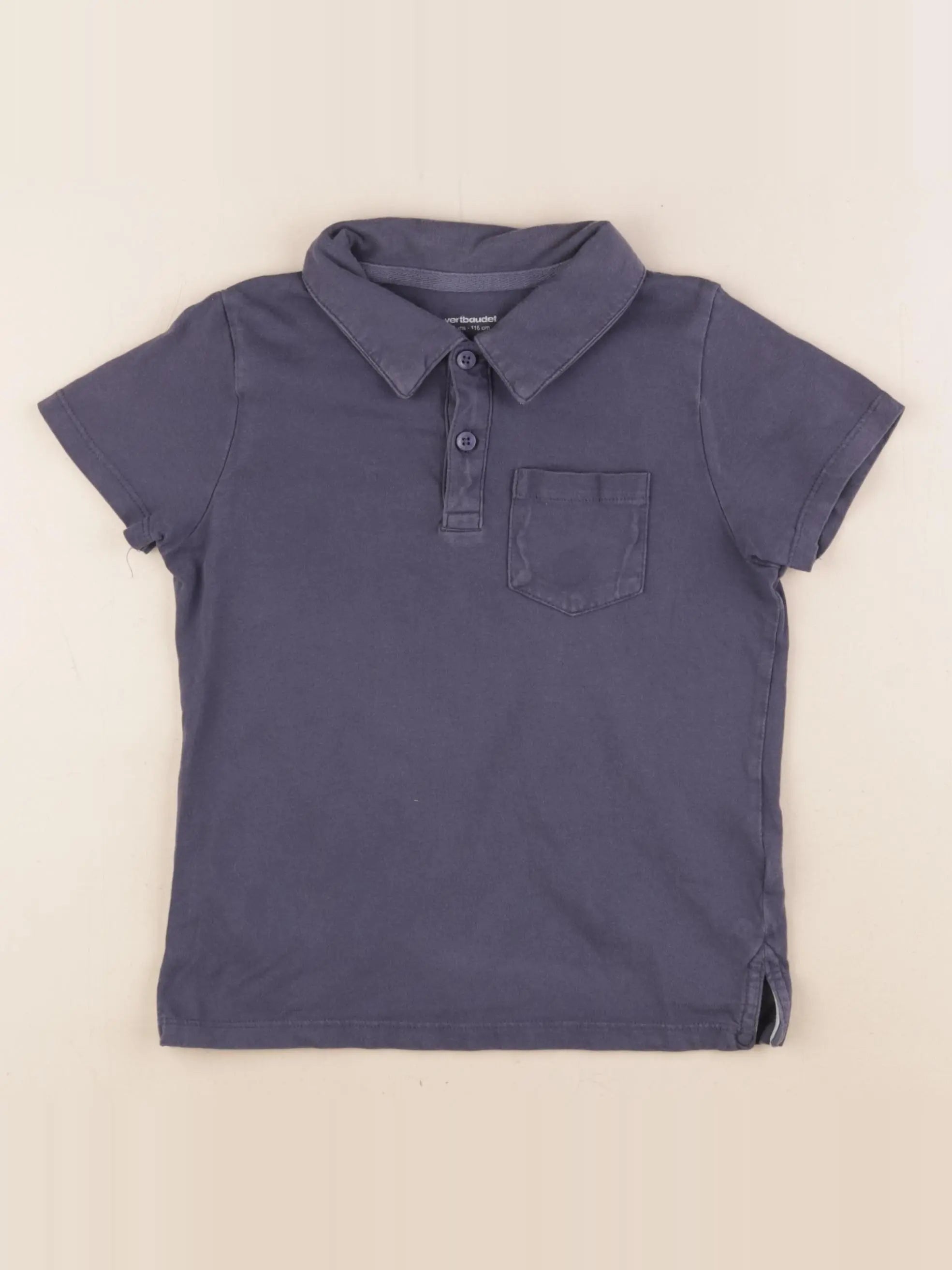 Vertbaudet - polo bleu - 6 ans