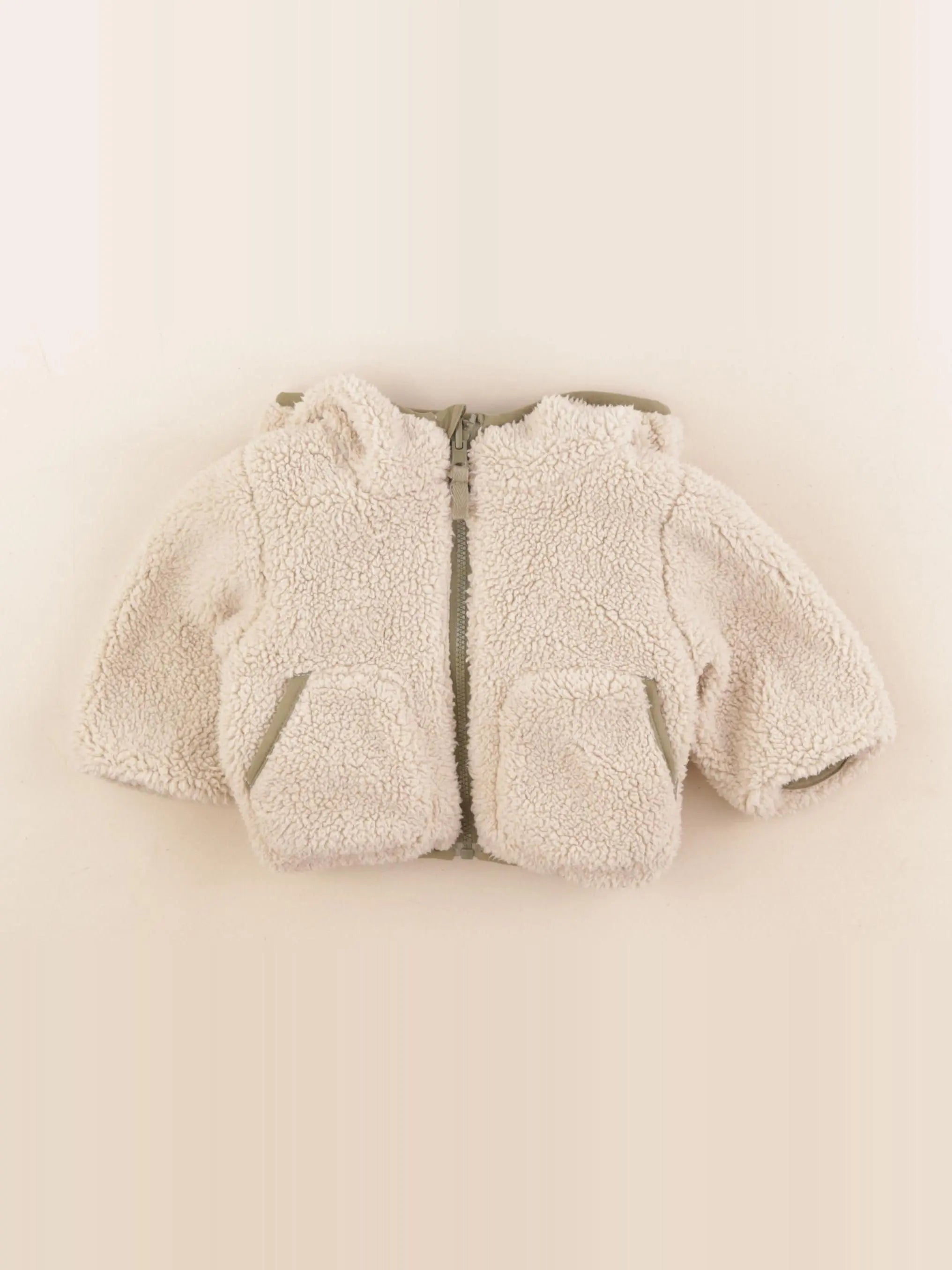 Tape à l'oeil - veste réversible vert, beige - 3 mois