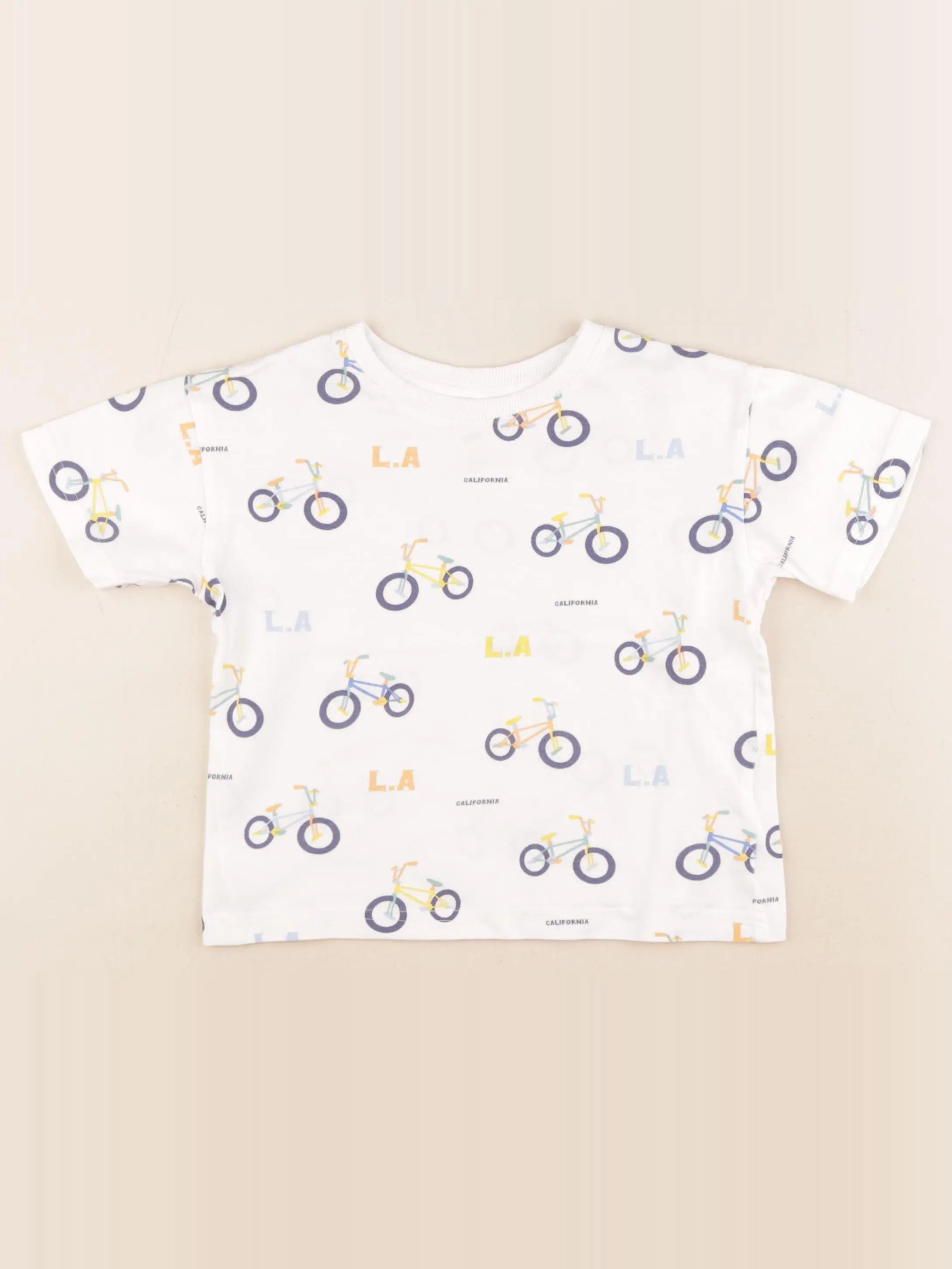 Vertbaudet - tee-shirt imprimé au dos blanc, bleu - 4 ans