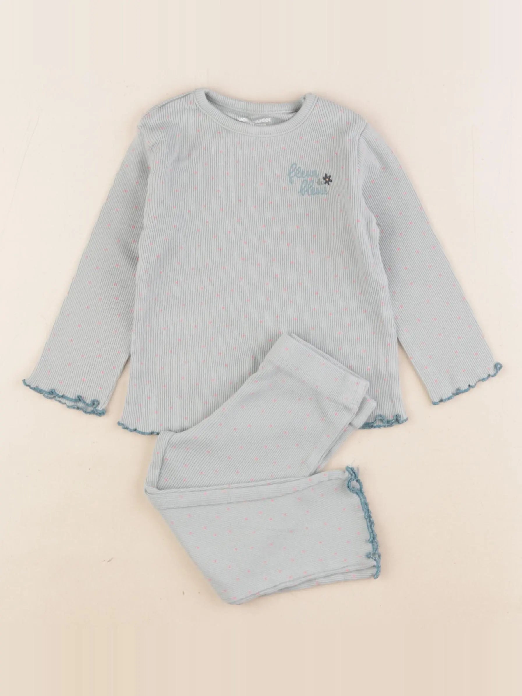 Vertbaudet - pyjama coton vert - 24 mois
