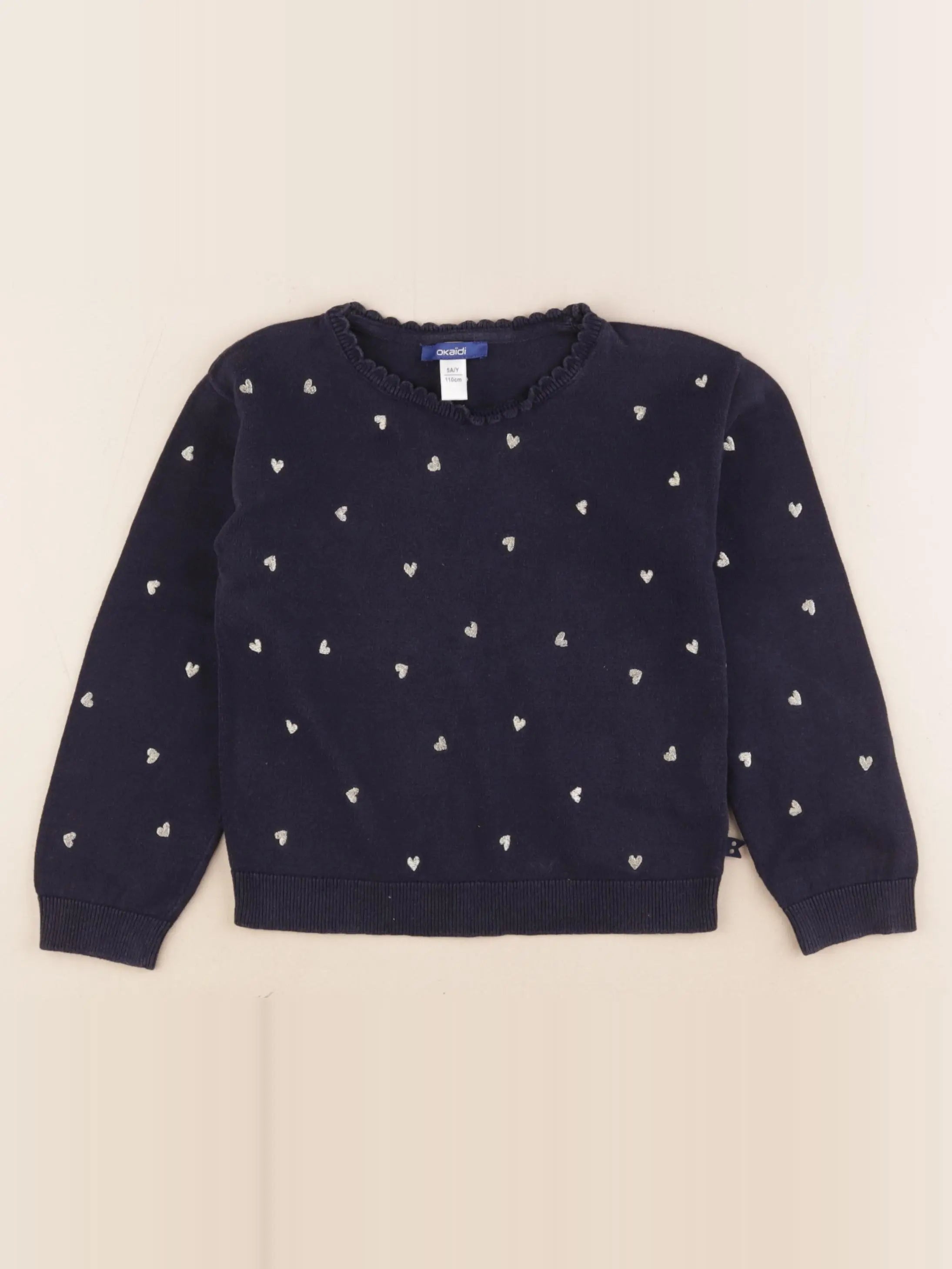 Okaidi - pull bleu, or - 5 ans