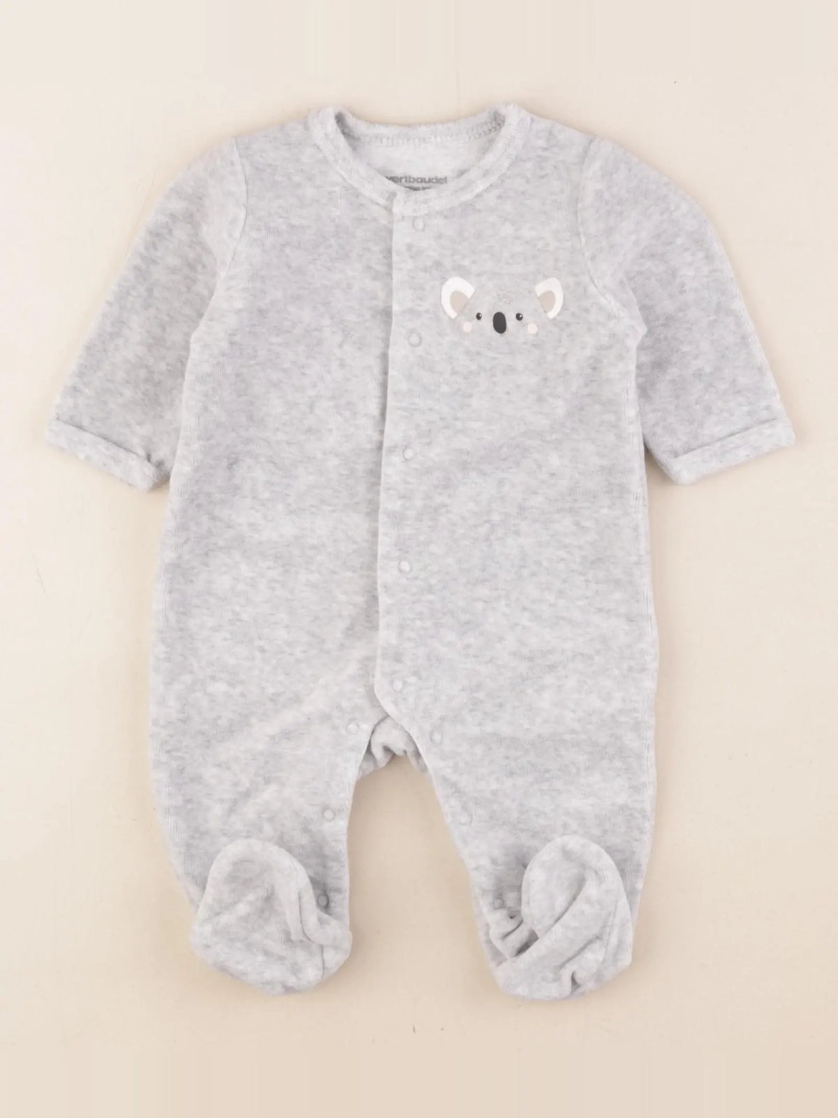 Vertbaudet - pyjama velours gris - 3 mois
