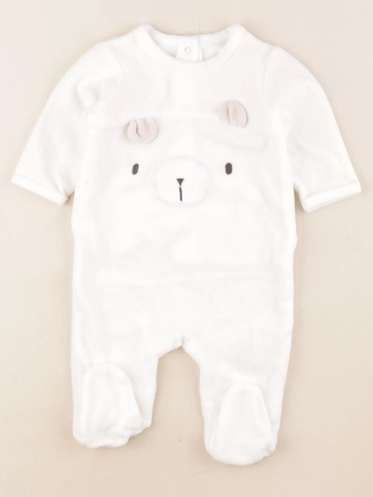 Vertbaudet - pyjama velours blanc - 3 mois