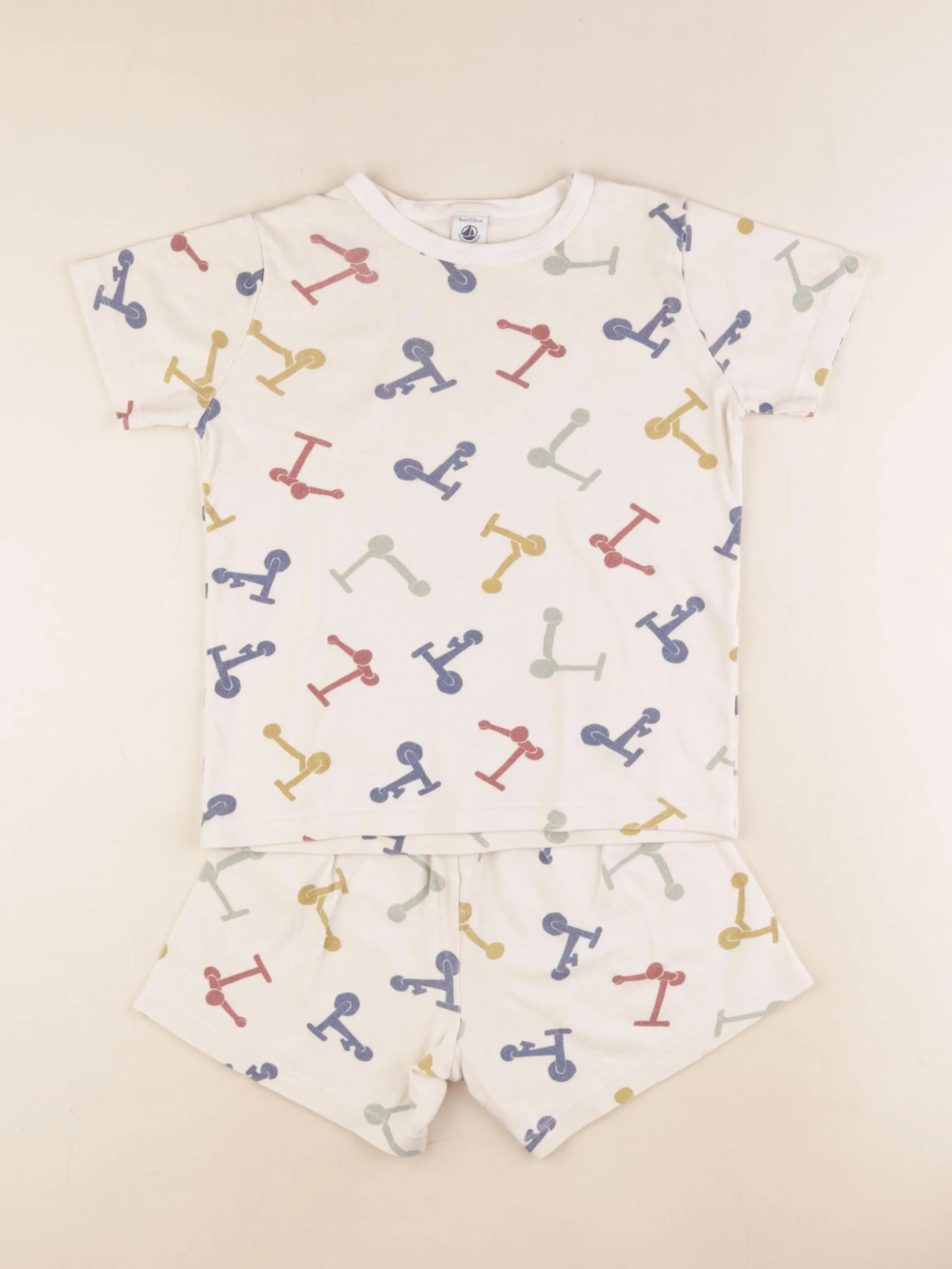 Petit Bateau - pyjama coton marron - 8 ans