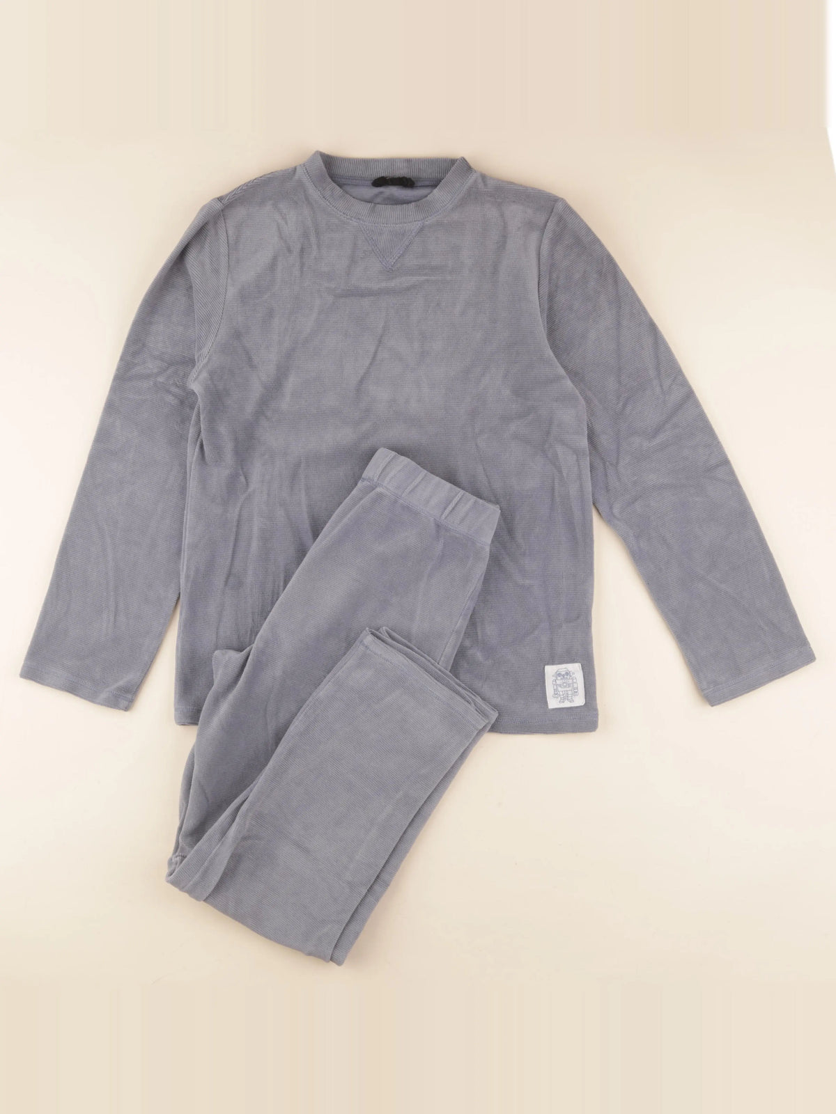 Monoprix - pyjama velours bleu - 12 ans