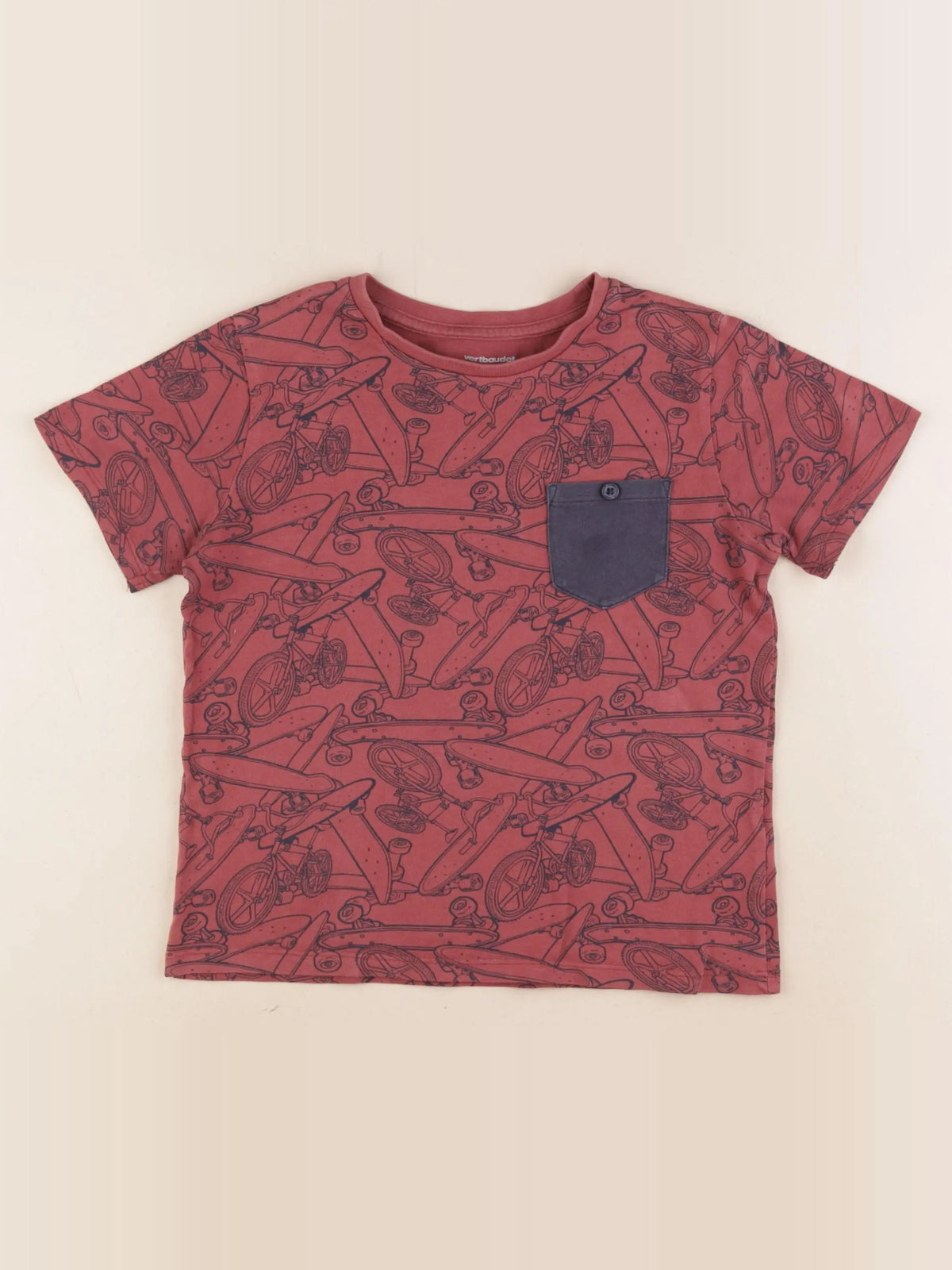 Vertbaudet - tee-shirt rouge - 8 ans