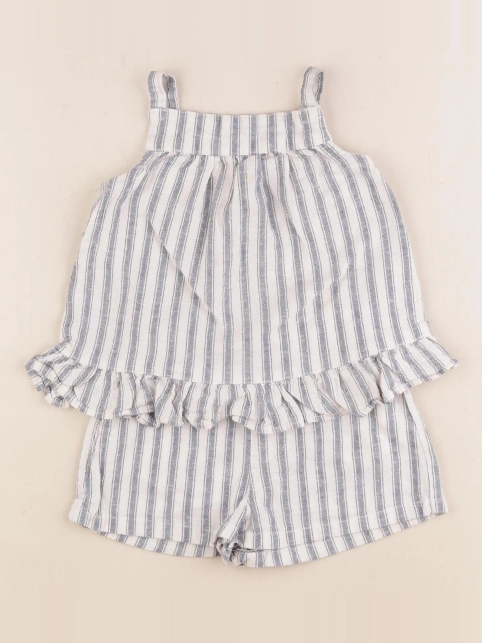 Vertbaudet - ensemble blanc, bleu - 3 ans