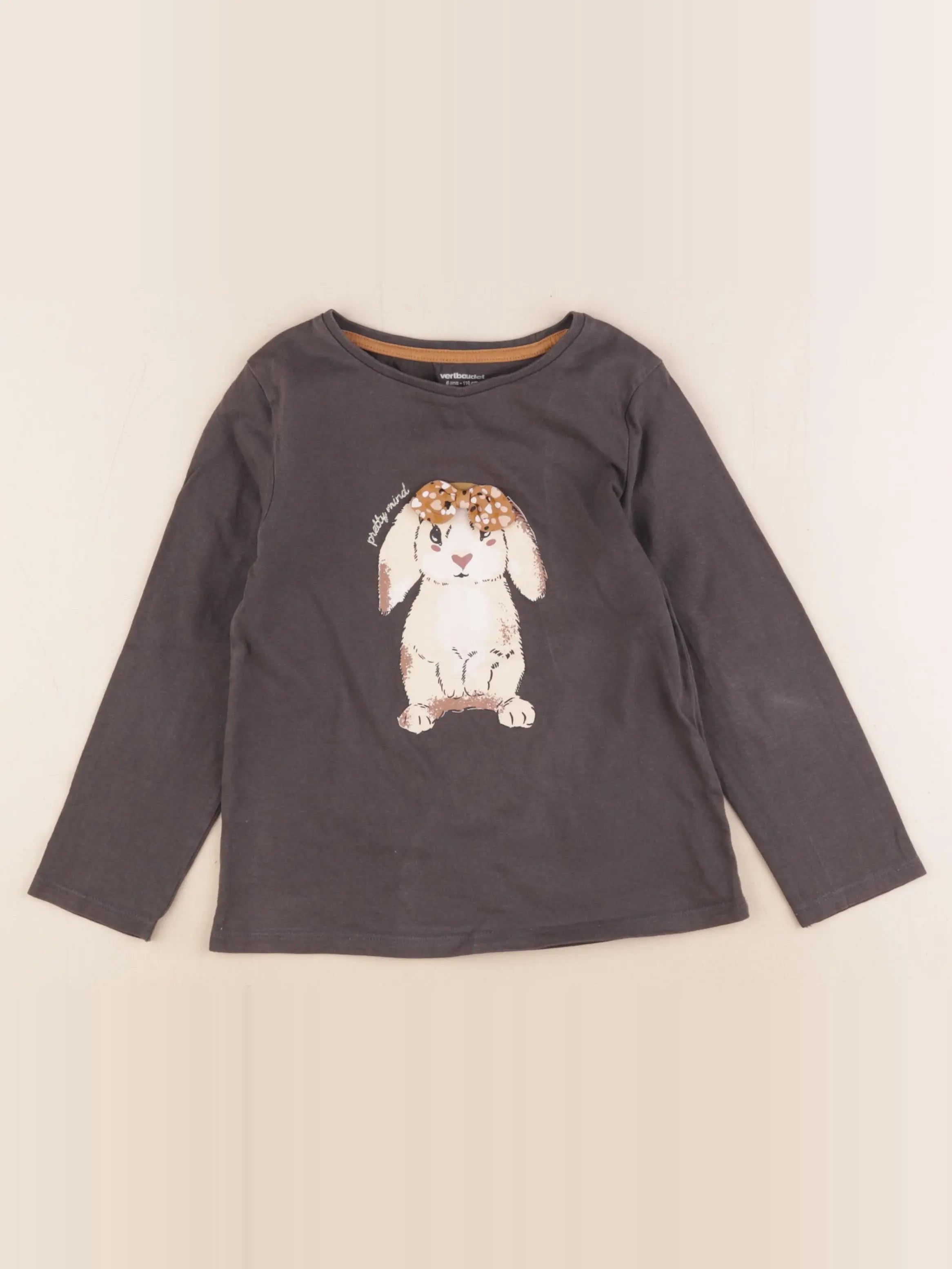 Vertbaudet - tee-shirt gris - 6 ans