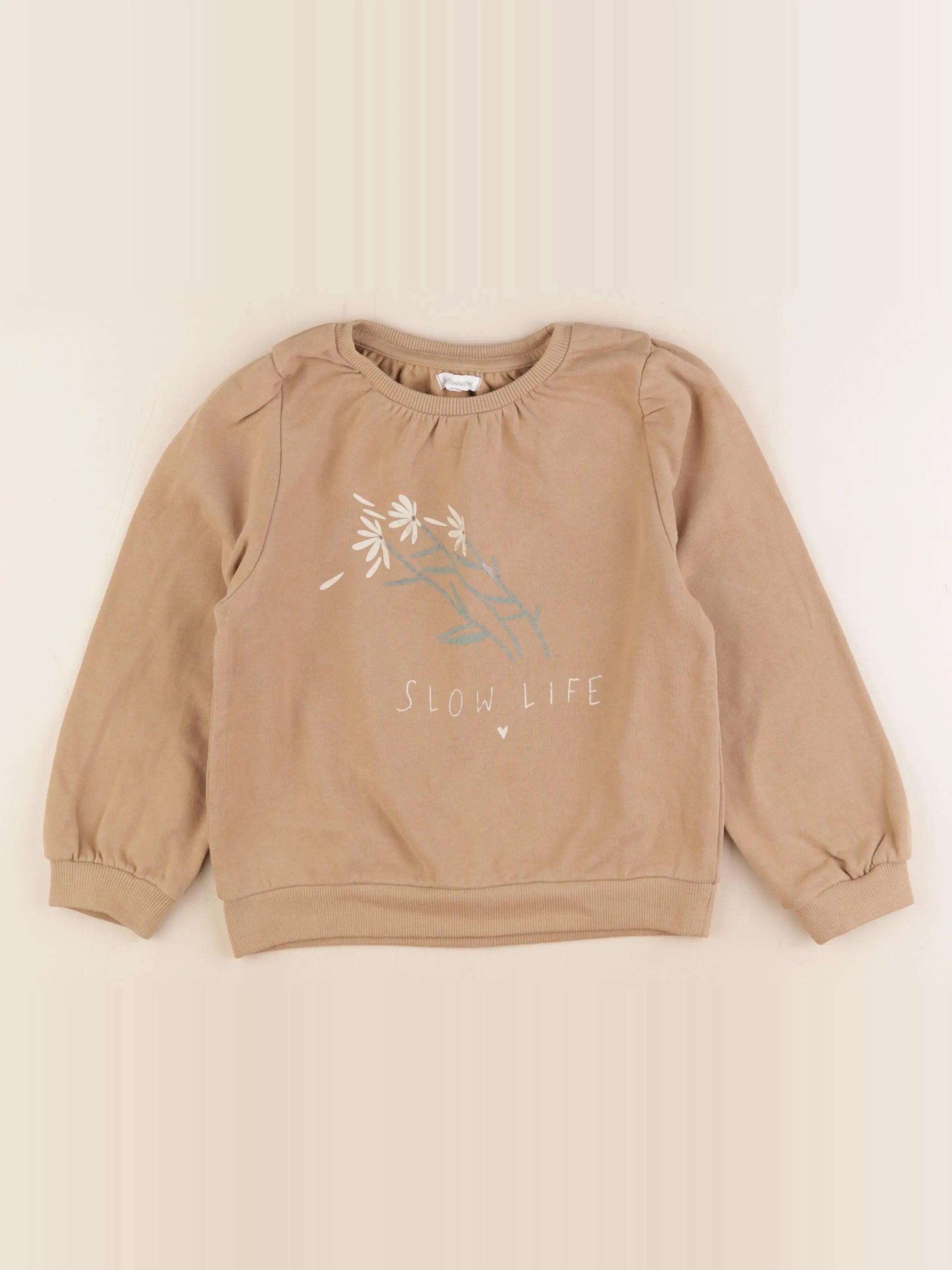 Vertbaudet - sweat marron - 6 ans