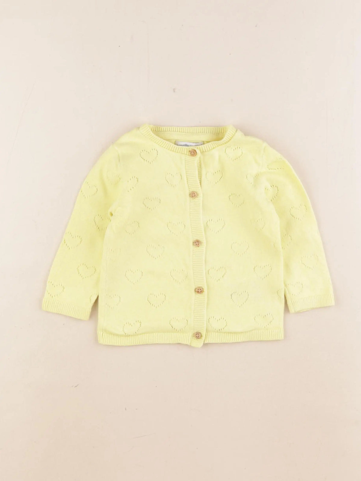 Vertbaudet - gilet jaune - 9 mois