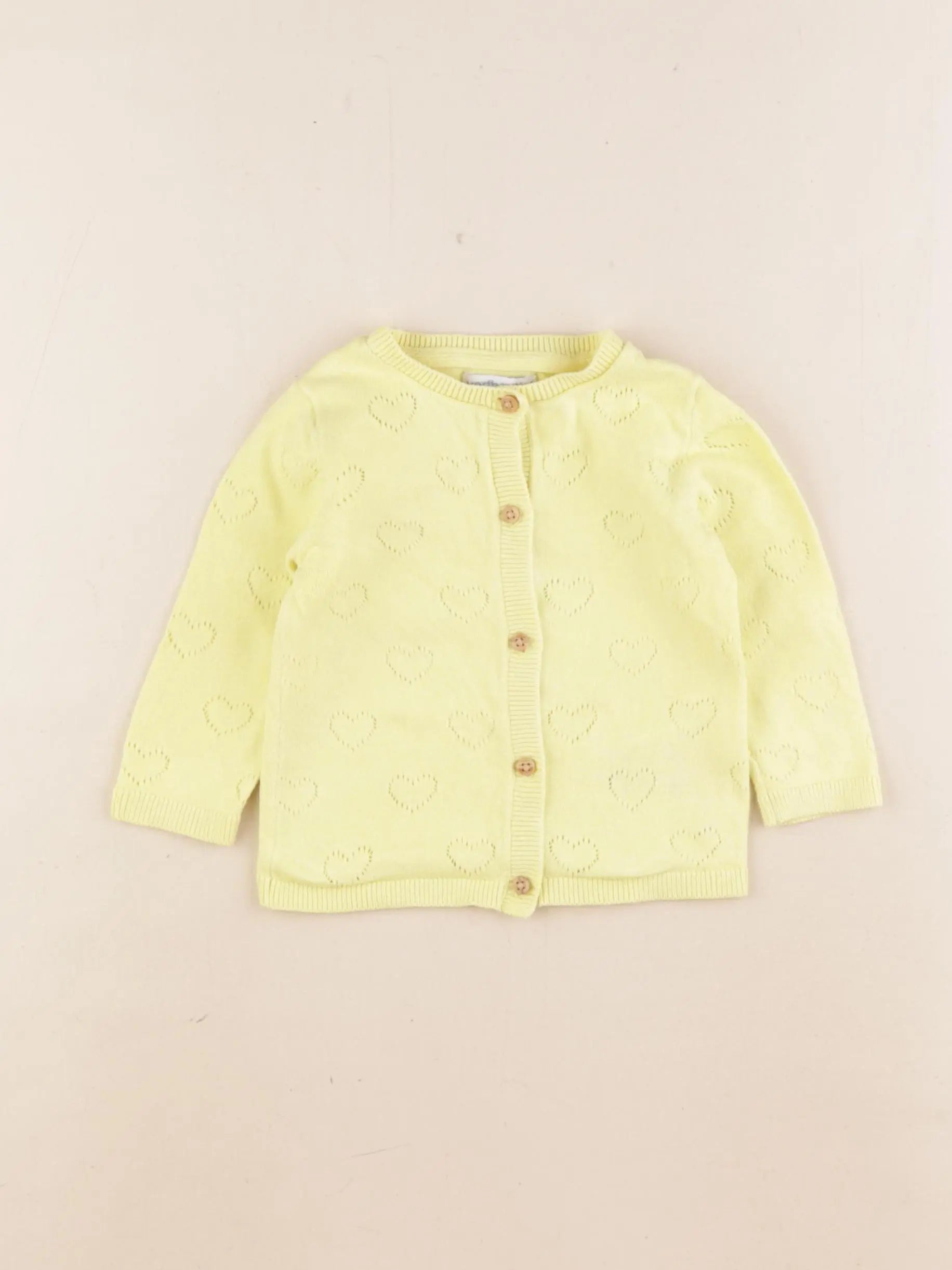 Vertbaudet - gilet jaune - 9 mois