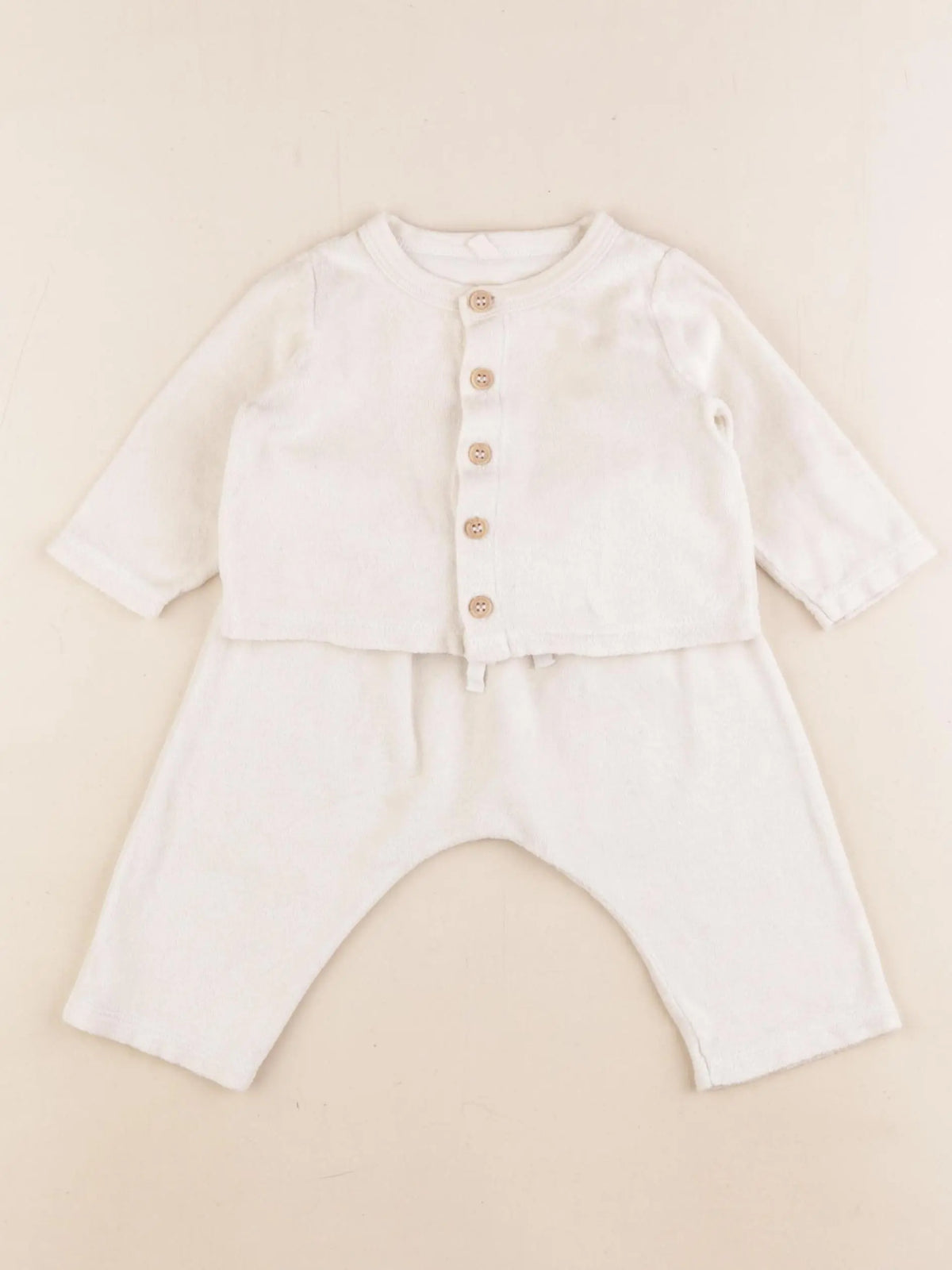 Petit Bateau - ensemble beige - 6 mois