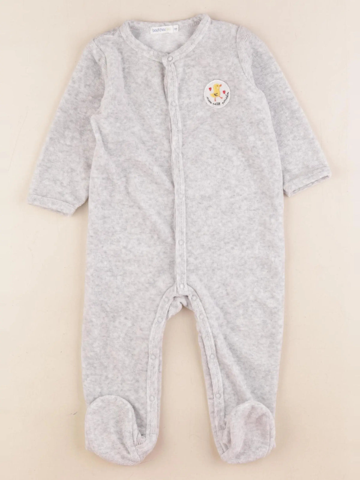 Boutchou - pyjama velours gris - 6 mois