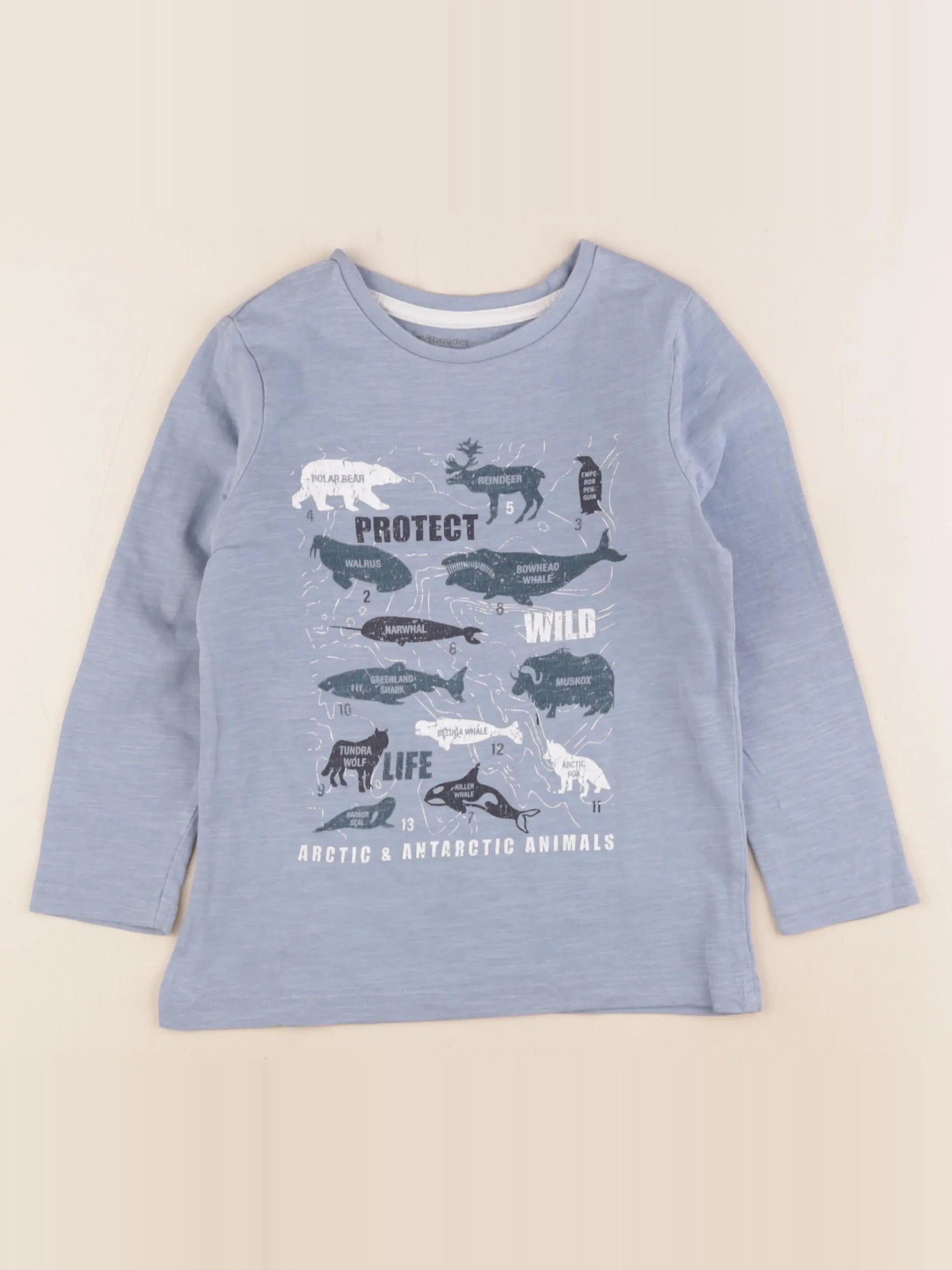 Vertbaudet - tee-shirt bleu - 5 ans