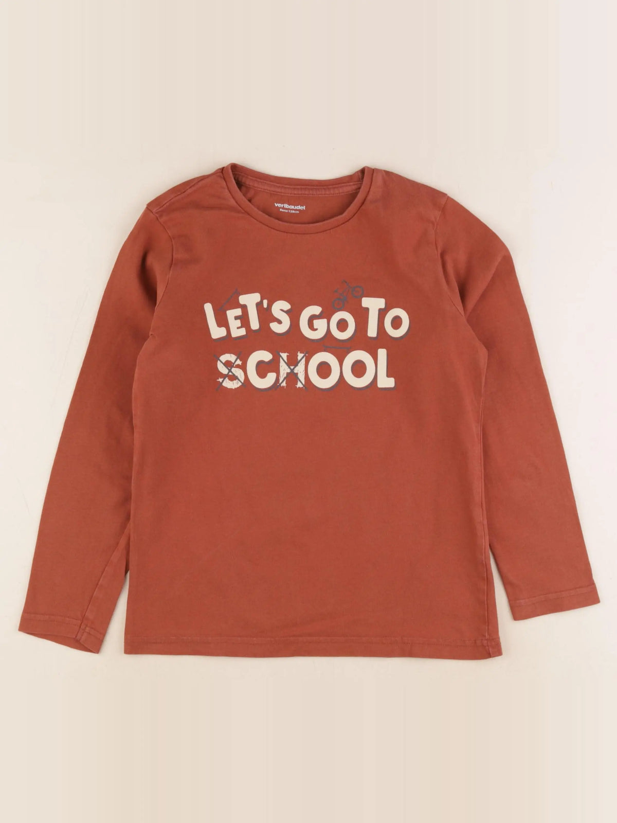 Vertbaudet - tee-shirt marron - 8 ans