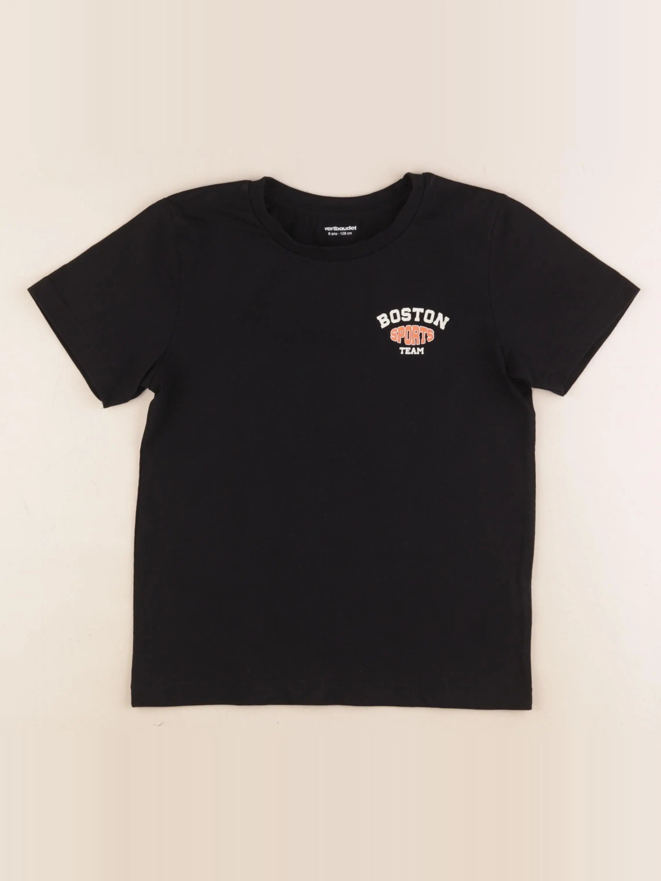 Vertbaudet - tee-shirt noir - 8 ans