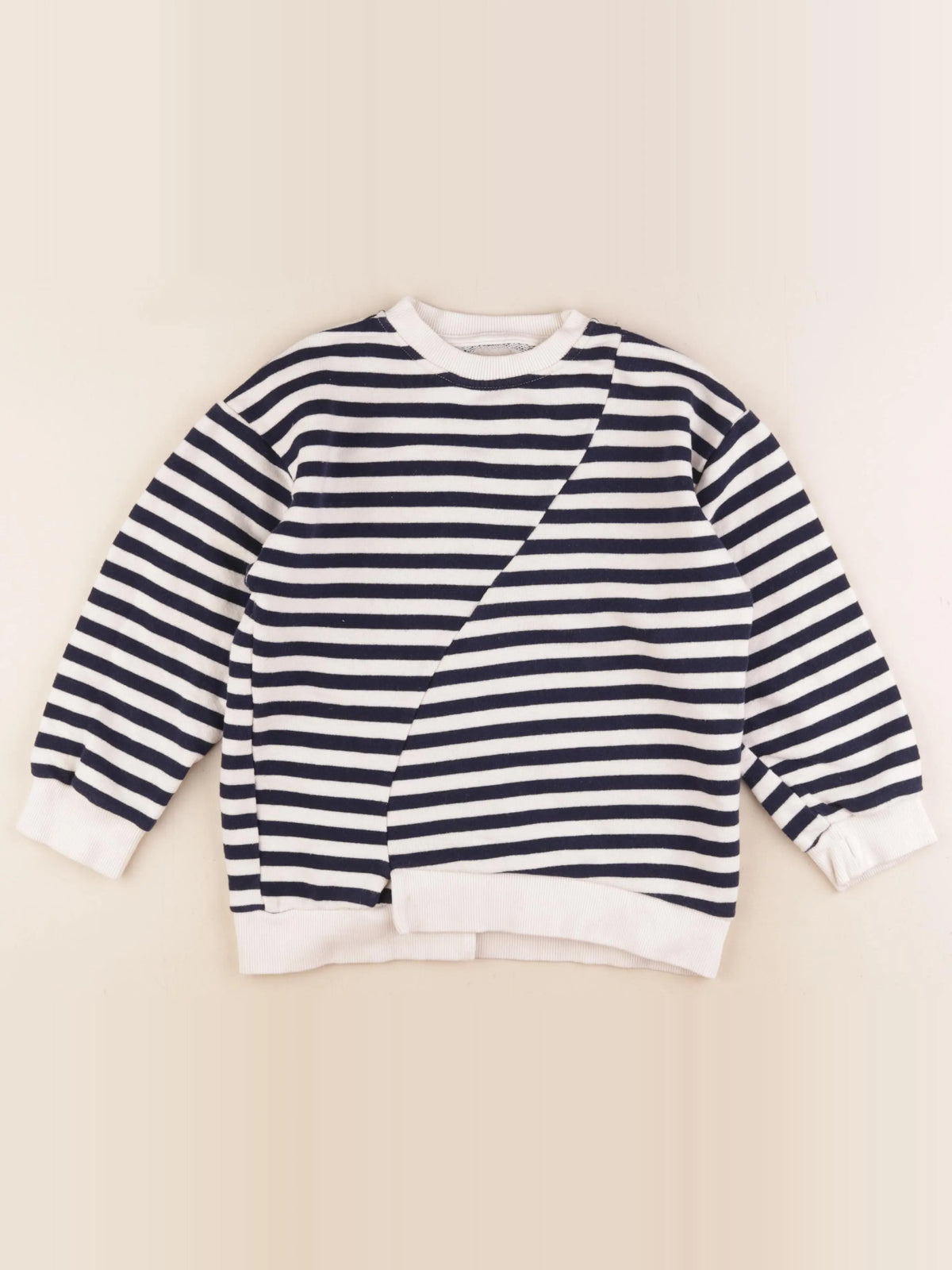 Zara - sweat bleu, blanc - 6/7 ans