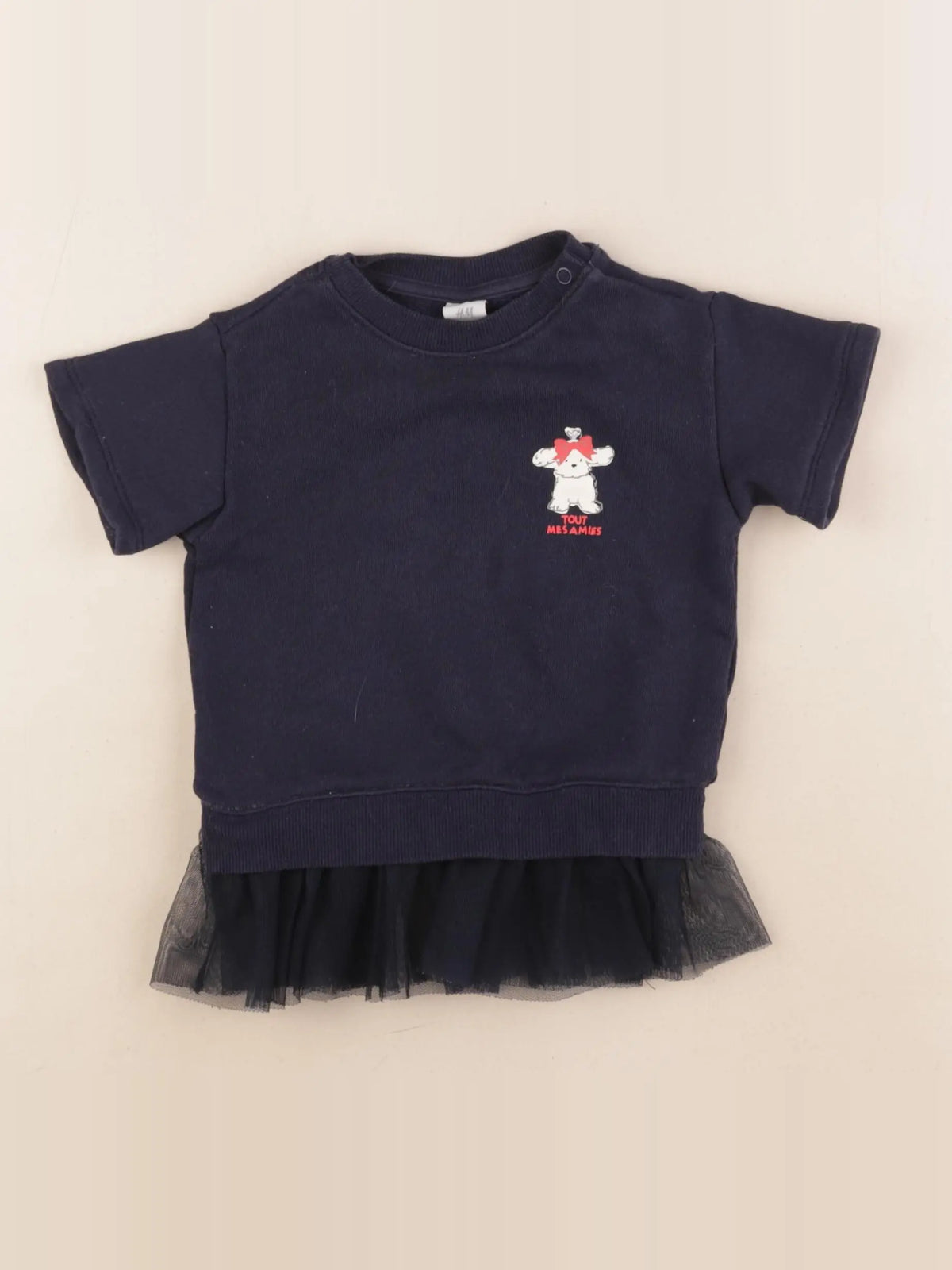 H&M - tee-shirt bleu - 4/6 mois