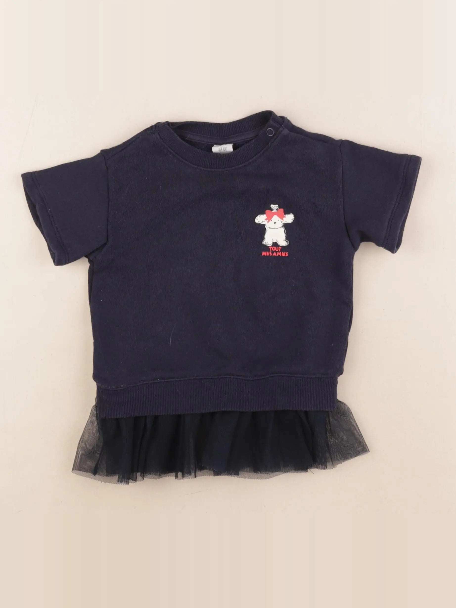 H&M - tee-shirt bleu - 4/6 mois