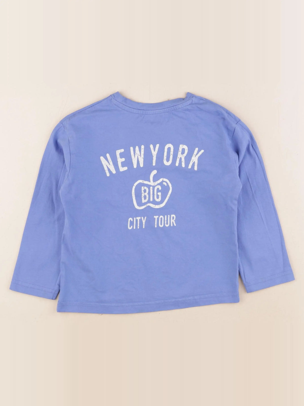 Vertbaudet - tee-shirt imprimé au dos bleu - 5 ans