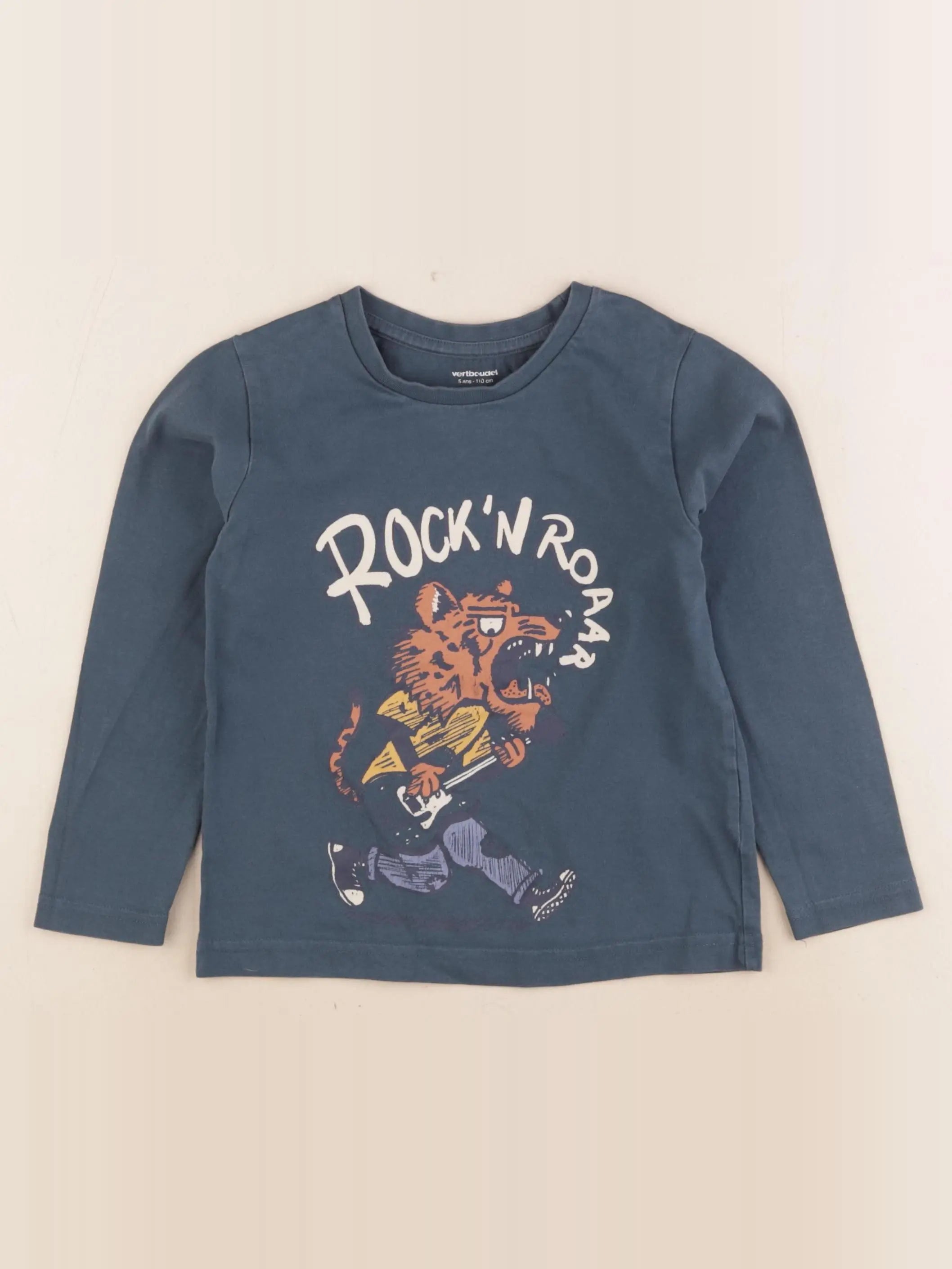Vertbaudet - tee-shirt bleu - 5 ans