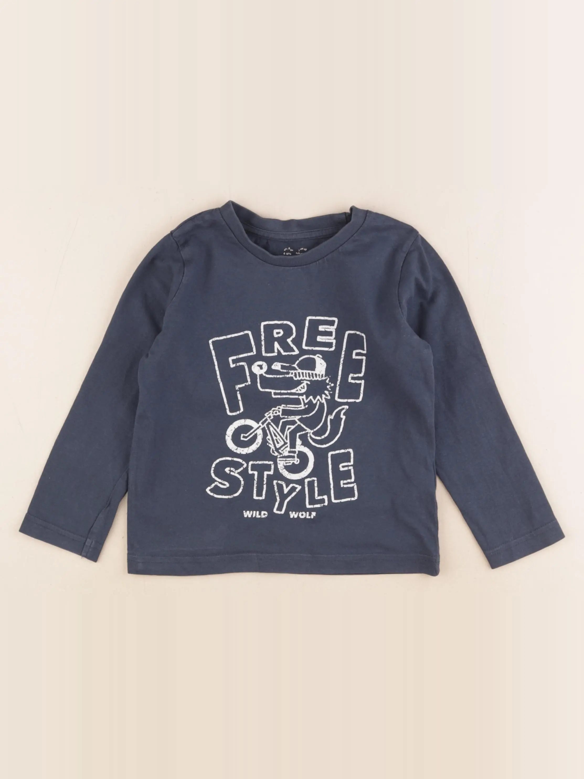 Vertbaudet - tee-shirt bleu - 4 ans